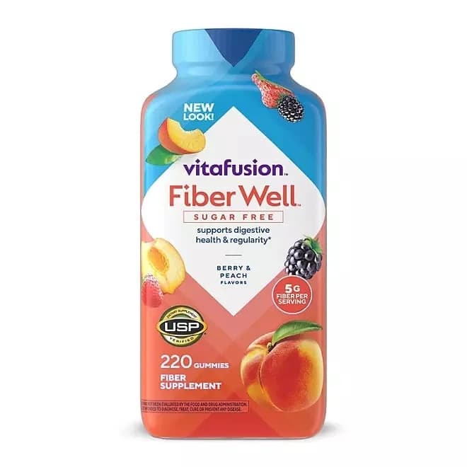 Vitafusion Fiber Well Sugar Free Gummy Vitamin Supplement, 220 ct