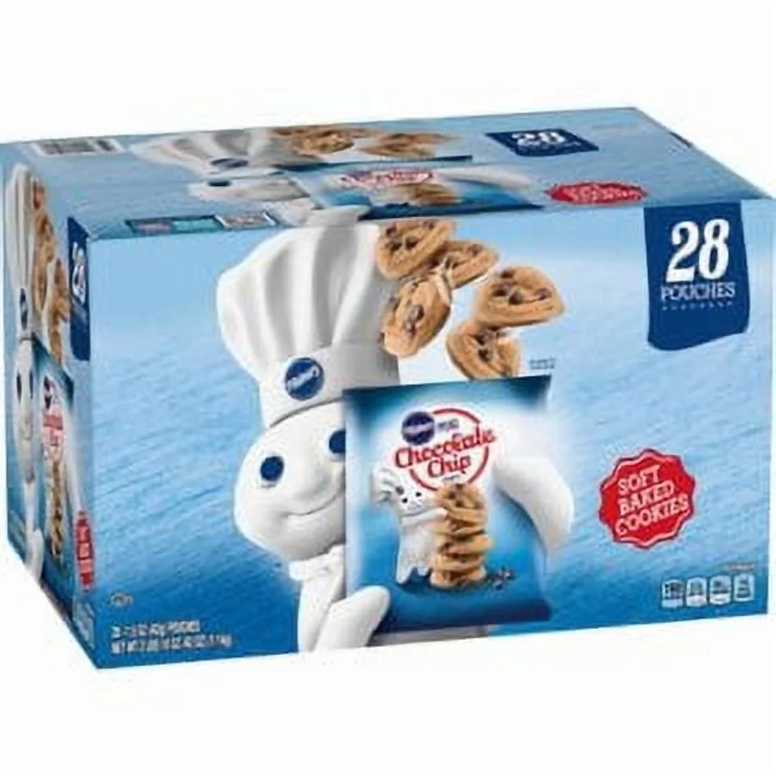 Pillsbury Soft Baked Mini Chocolate Chip Cookies, 1.5 oz., 28 count.pack of 2