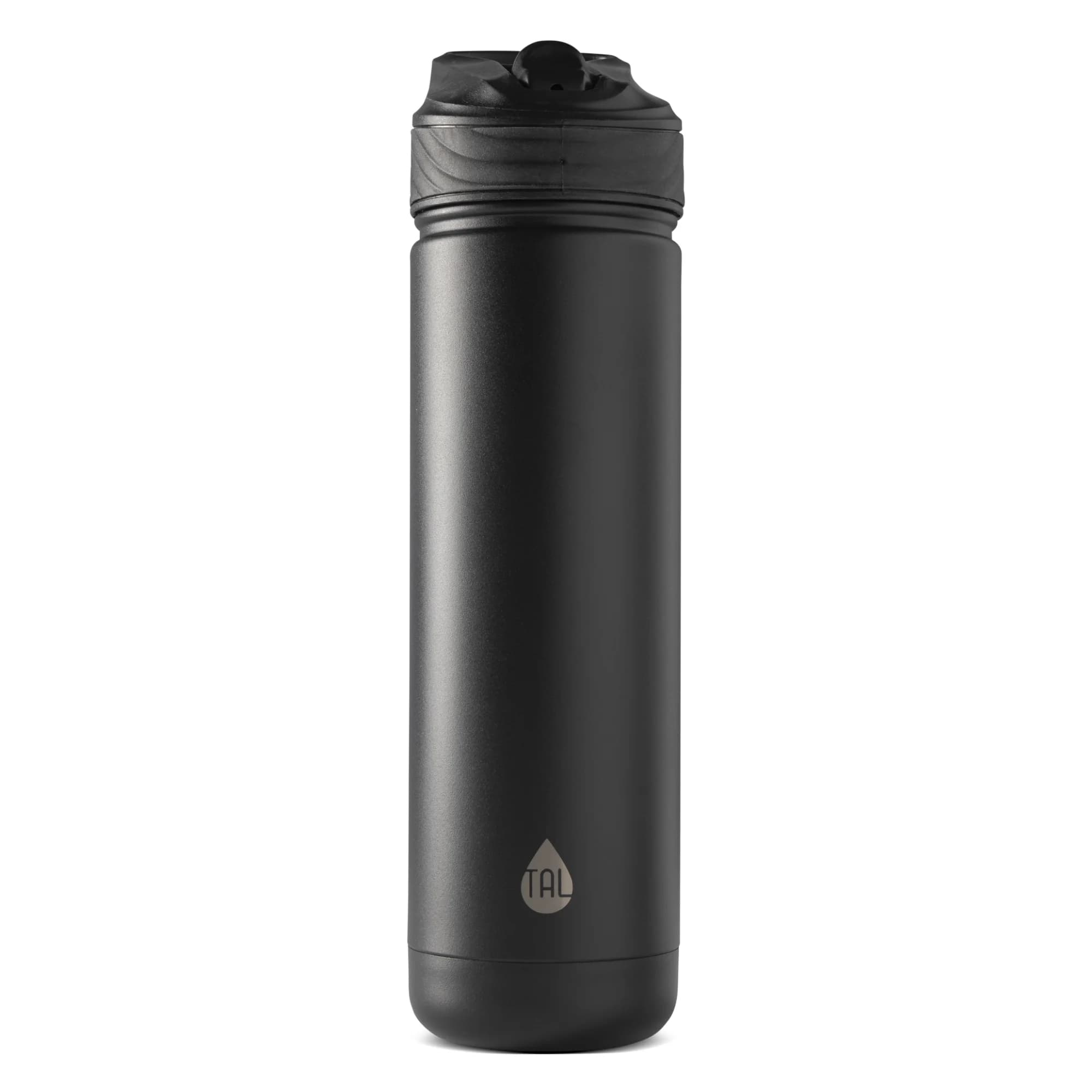 TAL 26oz Stainless Steel Ranger Water Bottle with Easy Sip Straw, Black