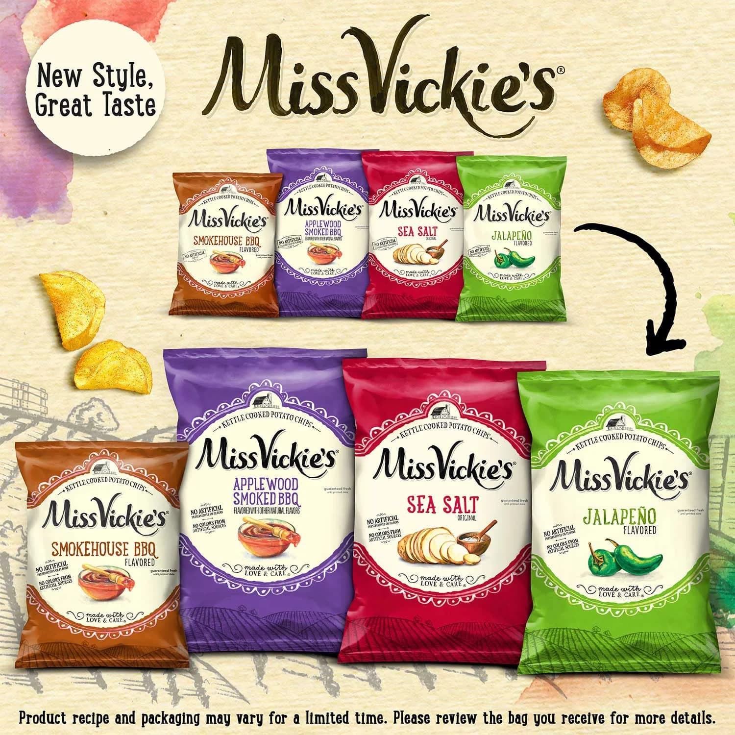 Miss Vickies Kettle Cooked Potato Chips Variety Pack, 30 pk. — view 4