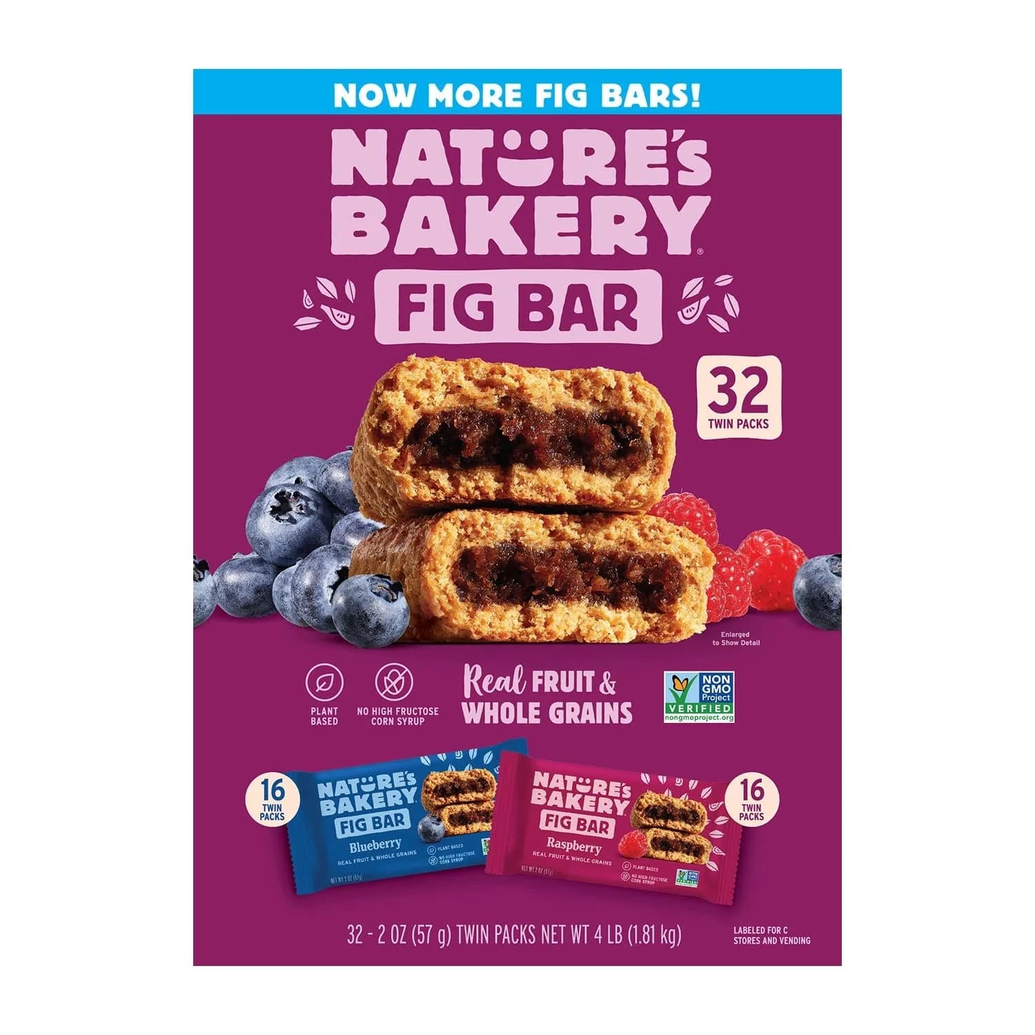 Nature's Bakery Fig Bars Variety Pack, Blueberry and Raspberry (2 oz., 32 ct.) — view 3