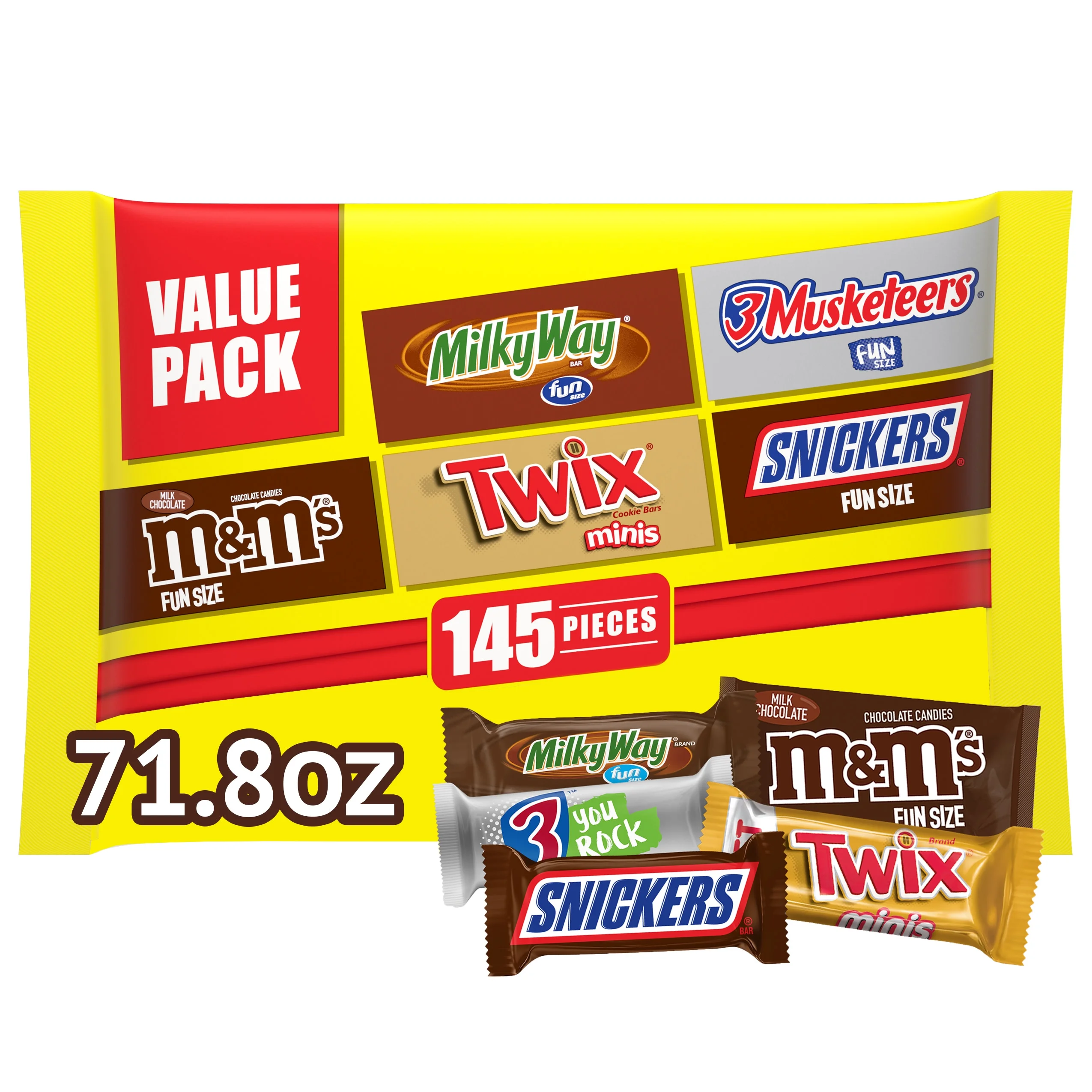 M&M'S, Twix, Snickers & More Bulk Chocolate Candy - 145ct Variety Bag