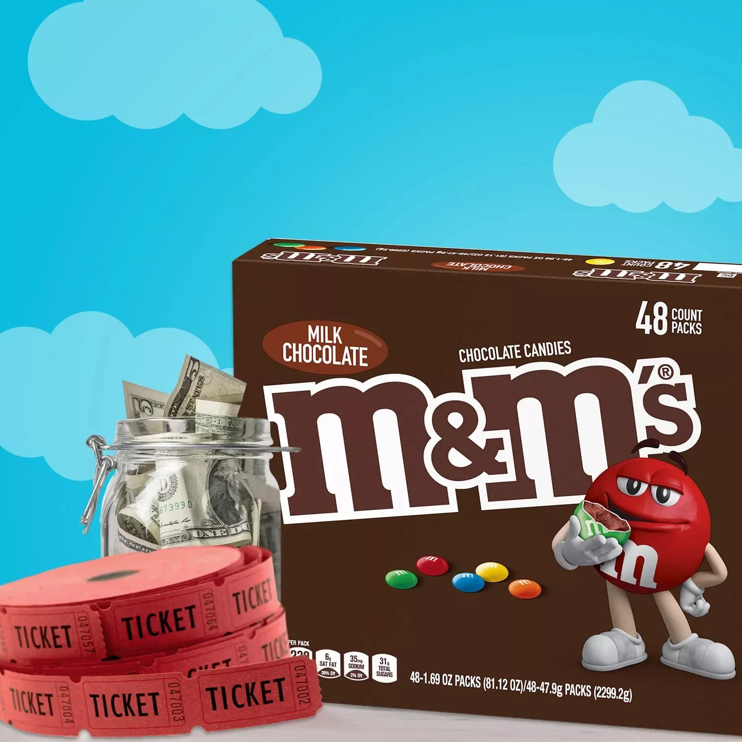 M&M'S Milk Chocolate Candy, Full Size Bulk Candy, 48 ct./1.69 oz. — view 7