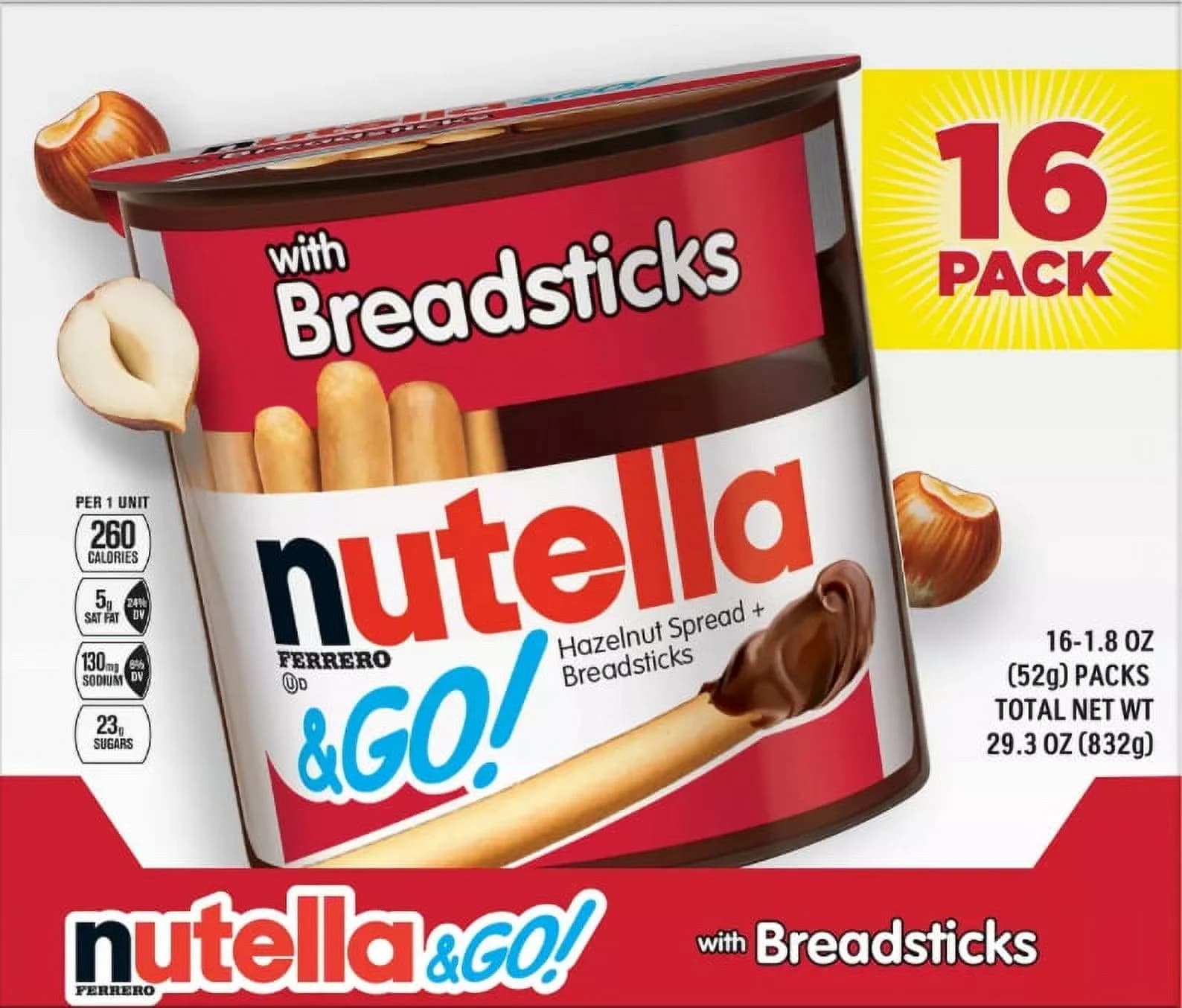 Ferrero Nutella & Go with Breadsticks, 16 ct./1.8 oz.