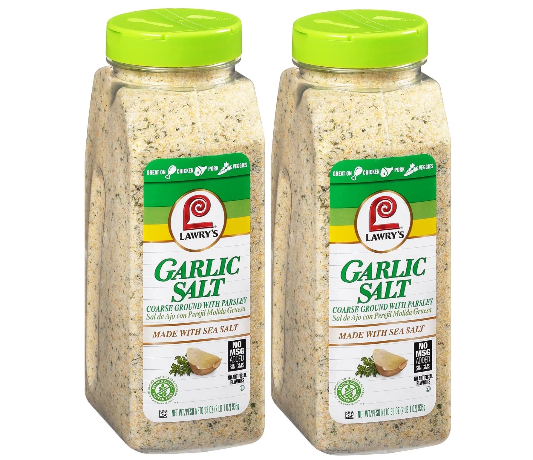 2 Pack | Lawry's Coarse Ground Garlic Salt with Parsley 33 Oz