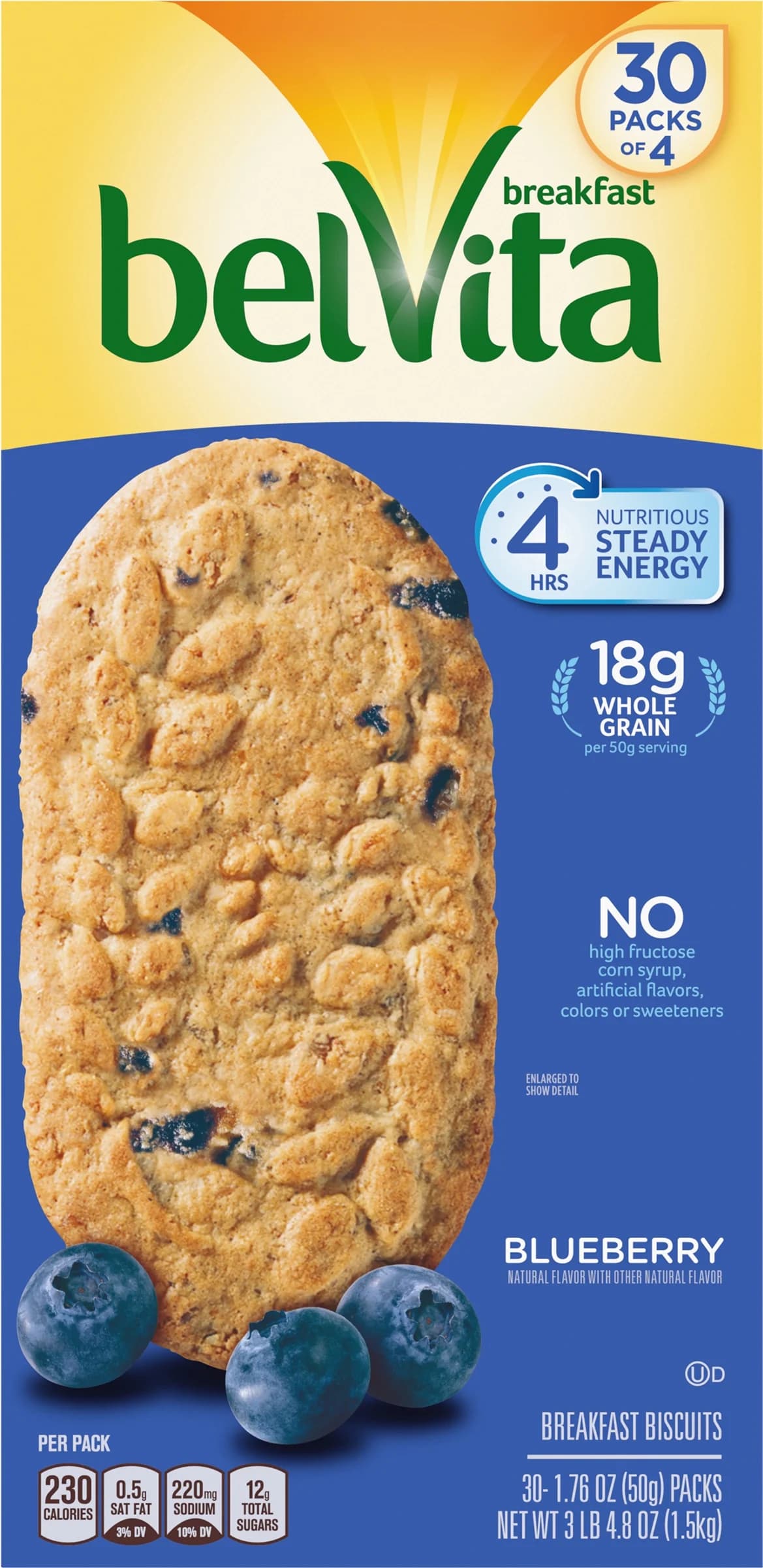Belvita Blueberry Biscuits, 1.76 Ounce (Pack of 30) — view 3