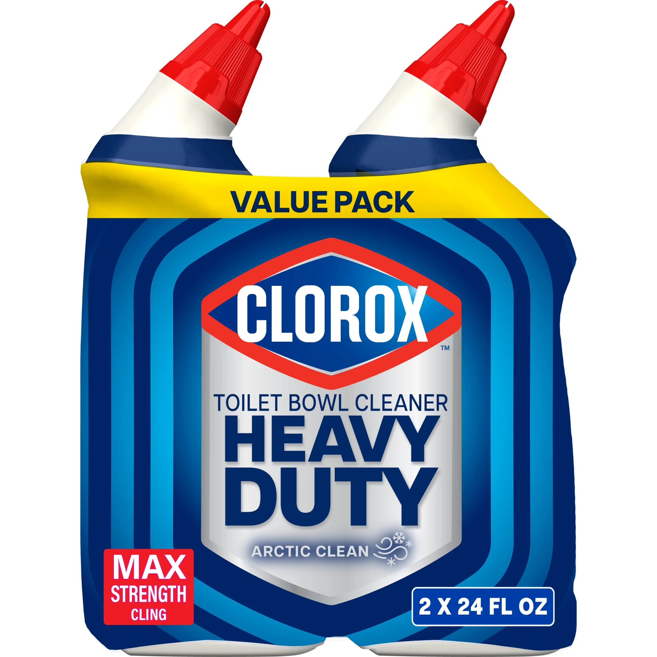 Clorox Heavy Duty Toilet Bowl Bathroom Cleaner, Arctic Clean, 24 fl oz, 2 Pack