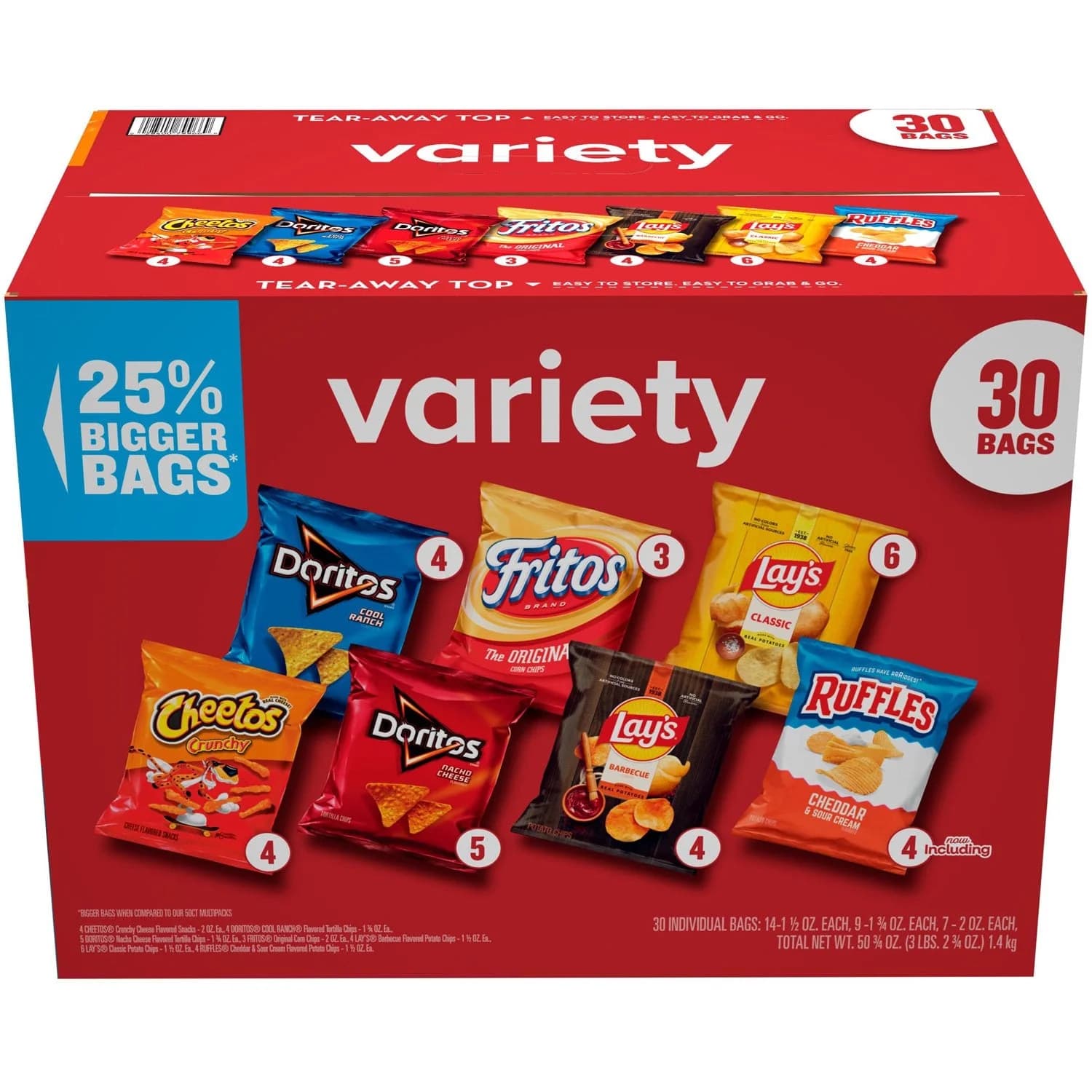 Frito-Lay Variety Pack Chips & Snacks, 30 pk