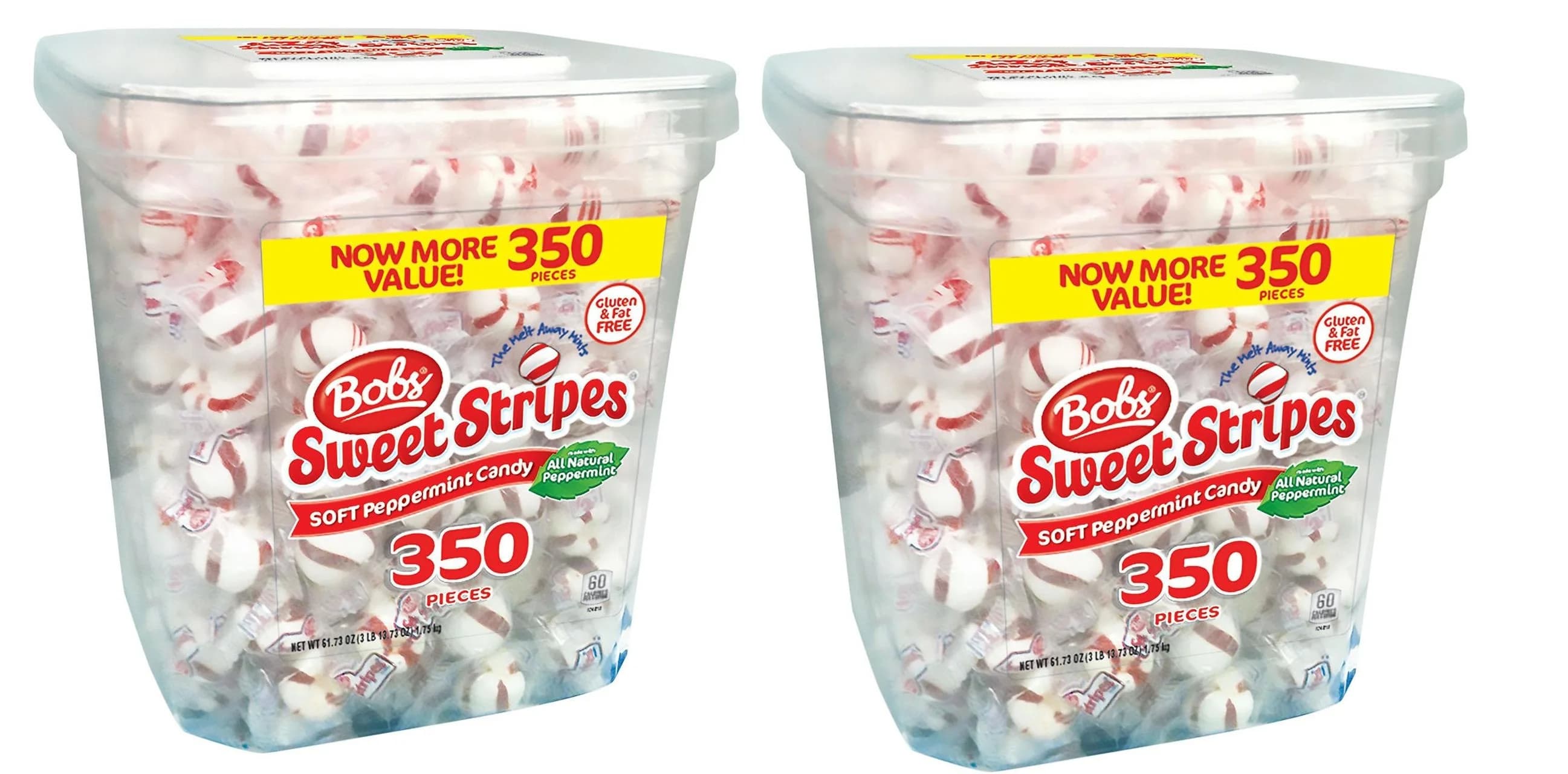 2 PACK | Bobs Sweet Stripes Soft Peppermints (61.73 oz., 350 ct.) -Pack of 2