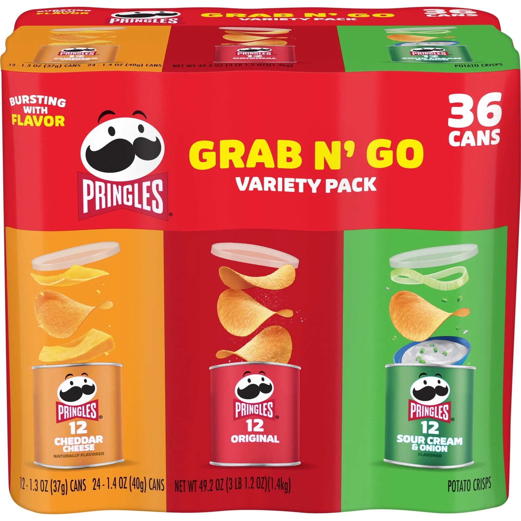 Pringles Grab N’ Go Variety Pack Chips, 36 pk.
