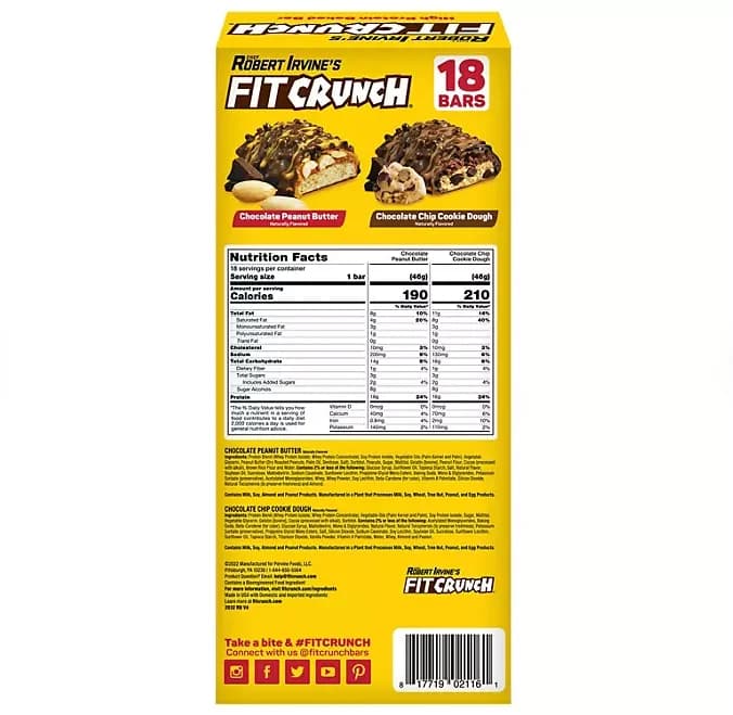 Chef Robert Irvine's FITCRUNCH High Protein Baked Bars, Variety Pack 18 ct. — view 5