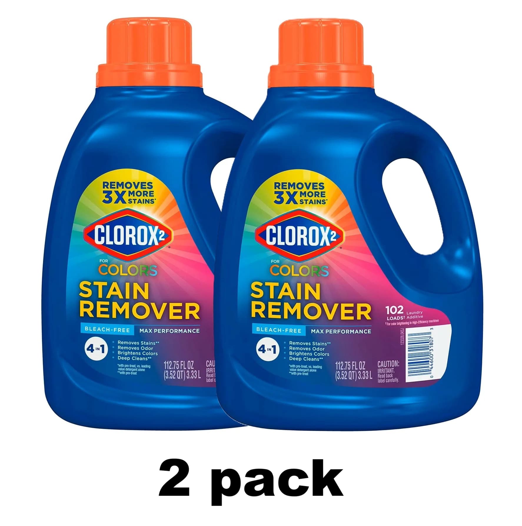Clorox 2 for Colors 4-in-1 Stain Remover, 112.75 fl oz, 2-Pack – Free Shipping