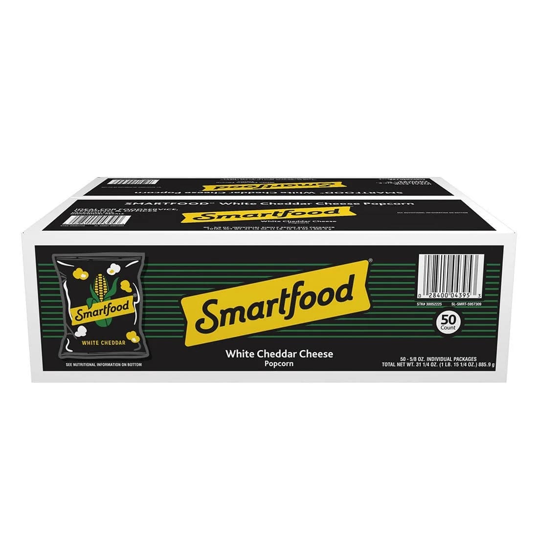 Smartfood Gluten-Free White Cheddar Cheese Popped Popcorn, 0.625 Oz, 50 Count