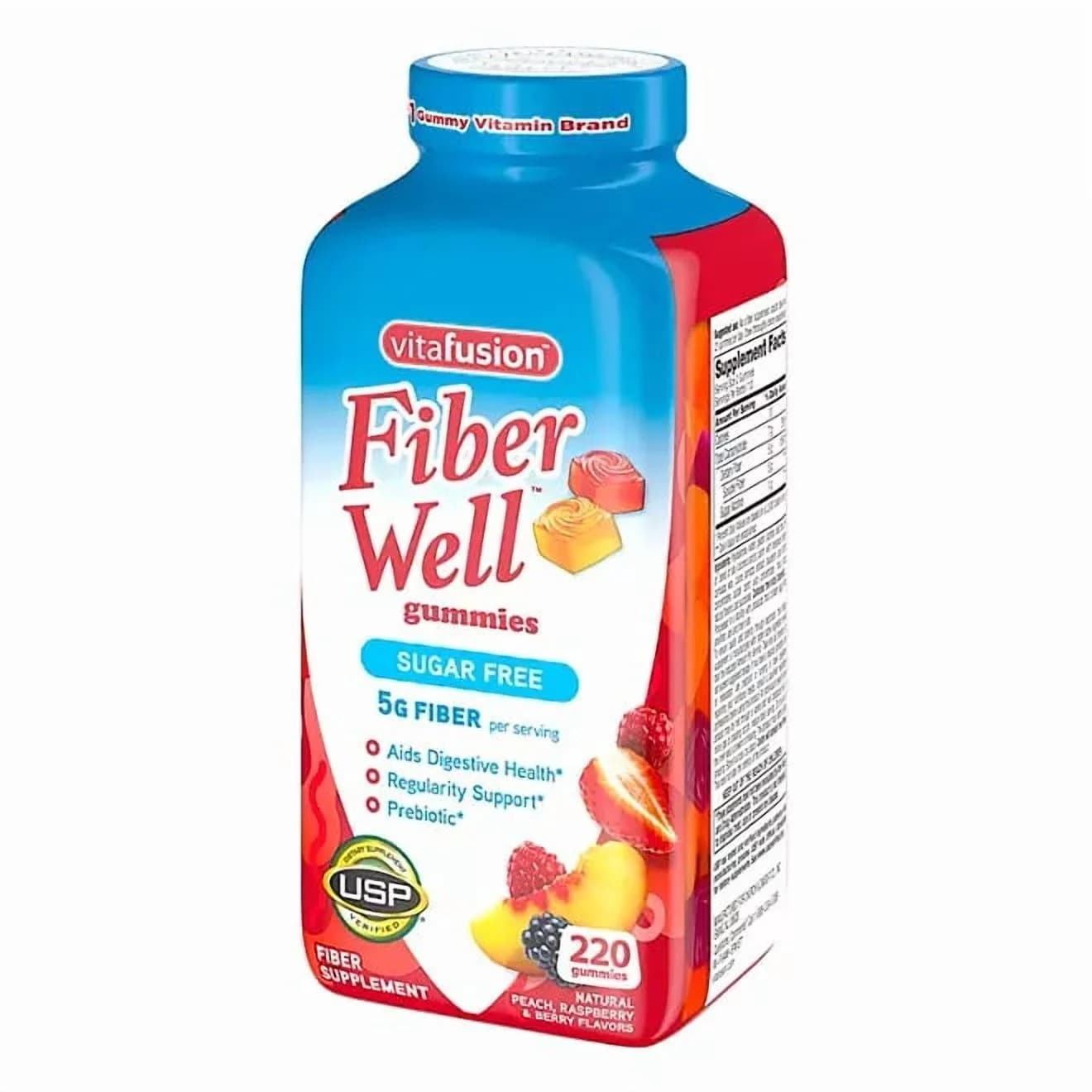 Vitafusion Fiber Well Sugar Free Gummy Vitamin Supplement, 220 ct — view 6