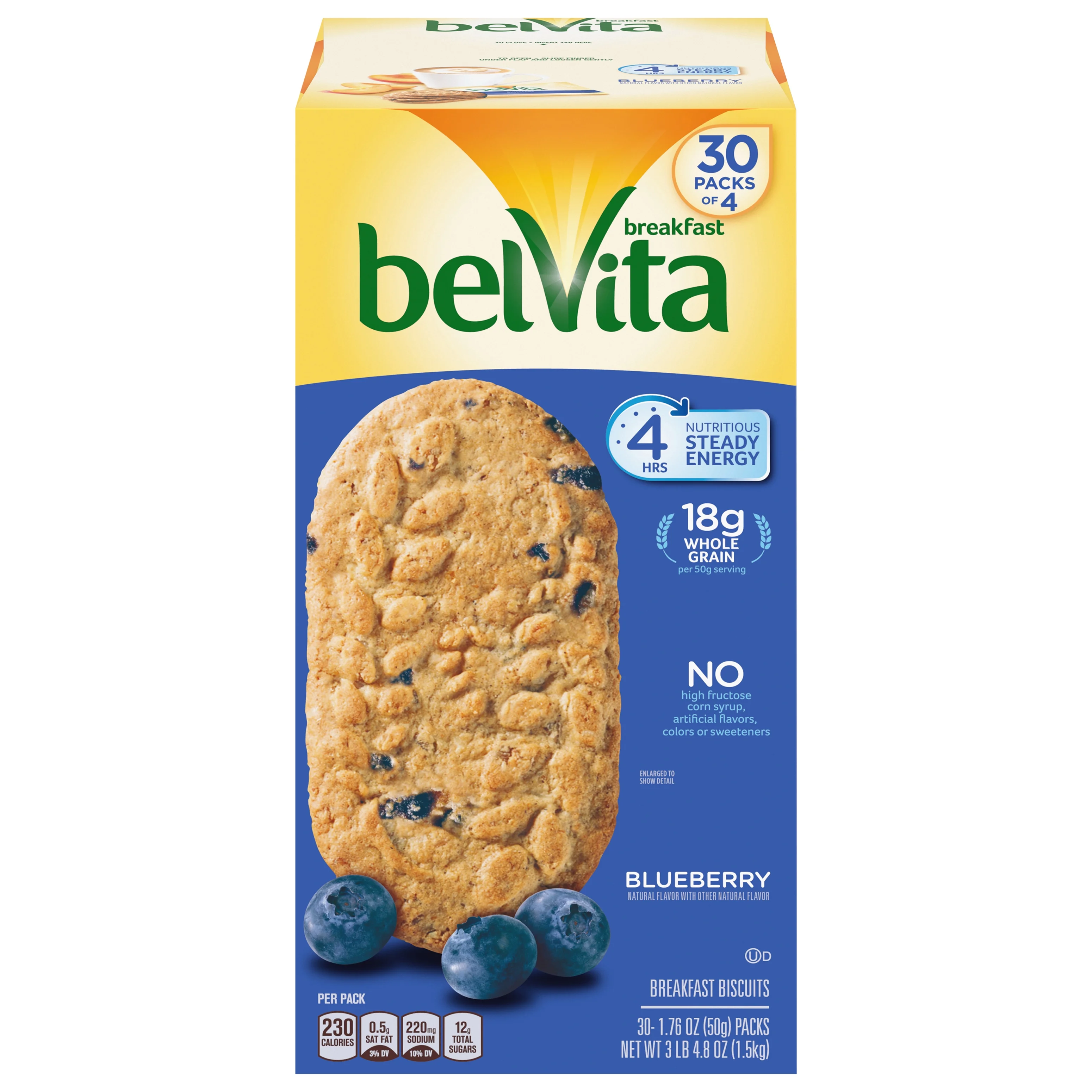 Belvita Blueberry Biscuits, 1.76 Ounce (Pack of 30)