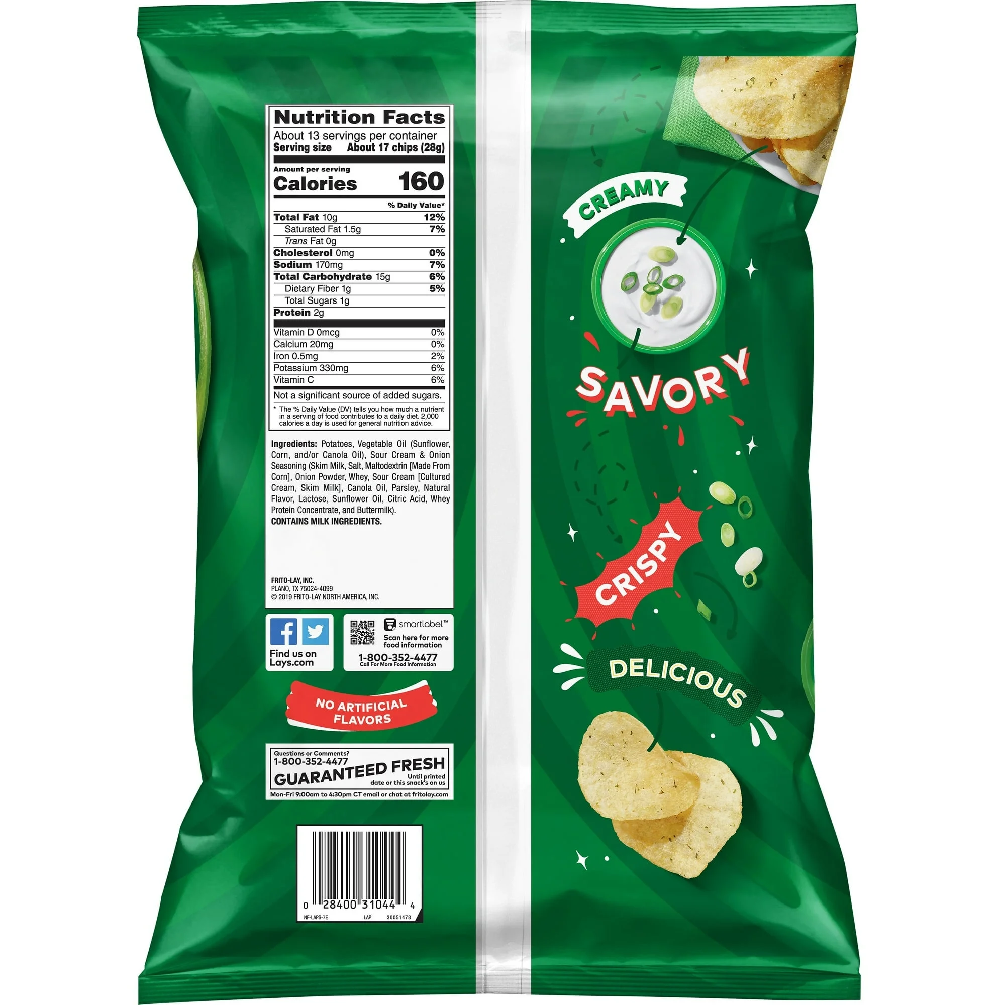 Lay's Sour Cream & Onion Flavored Potato Chips, Party Size, 12.5 oz Bag ( PACK OF 3 ) — view 5