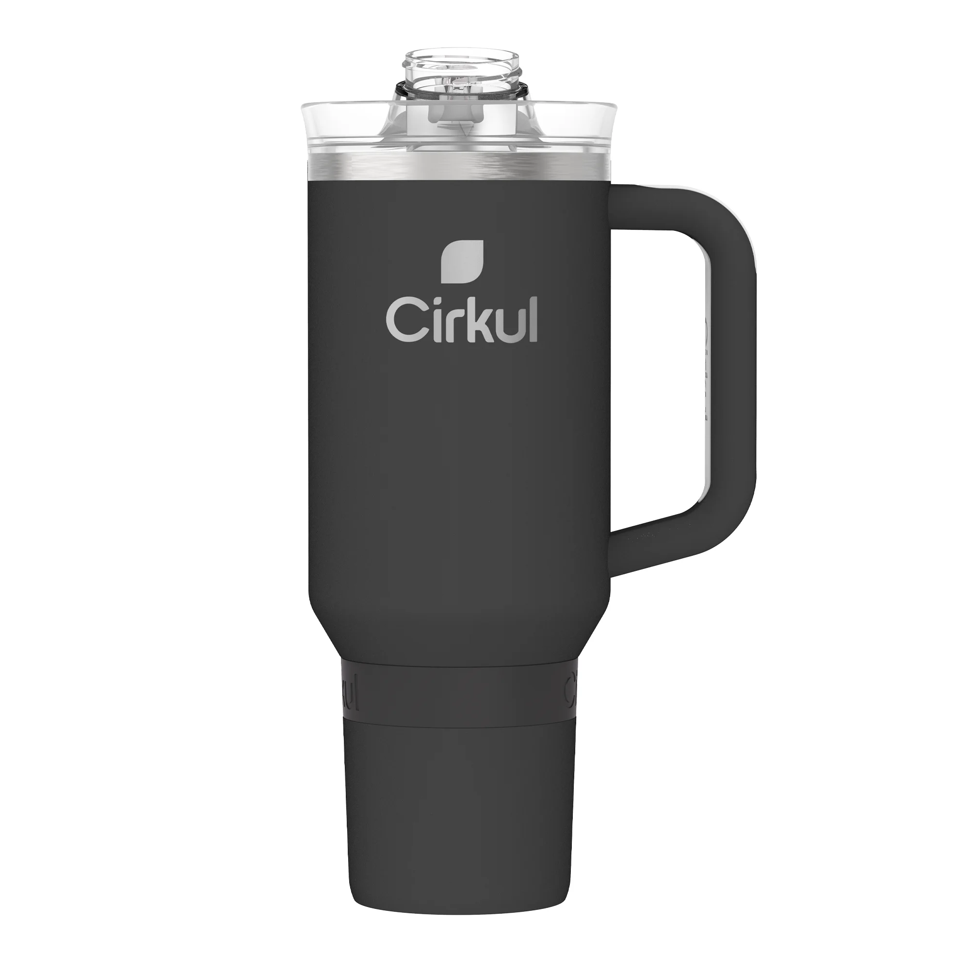 Cirkul 40oz All-Day StrawSip Double-Wall Insulated Stainless Steel Tumbler with Handle, Carbon (Black)