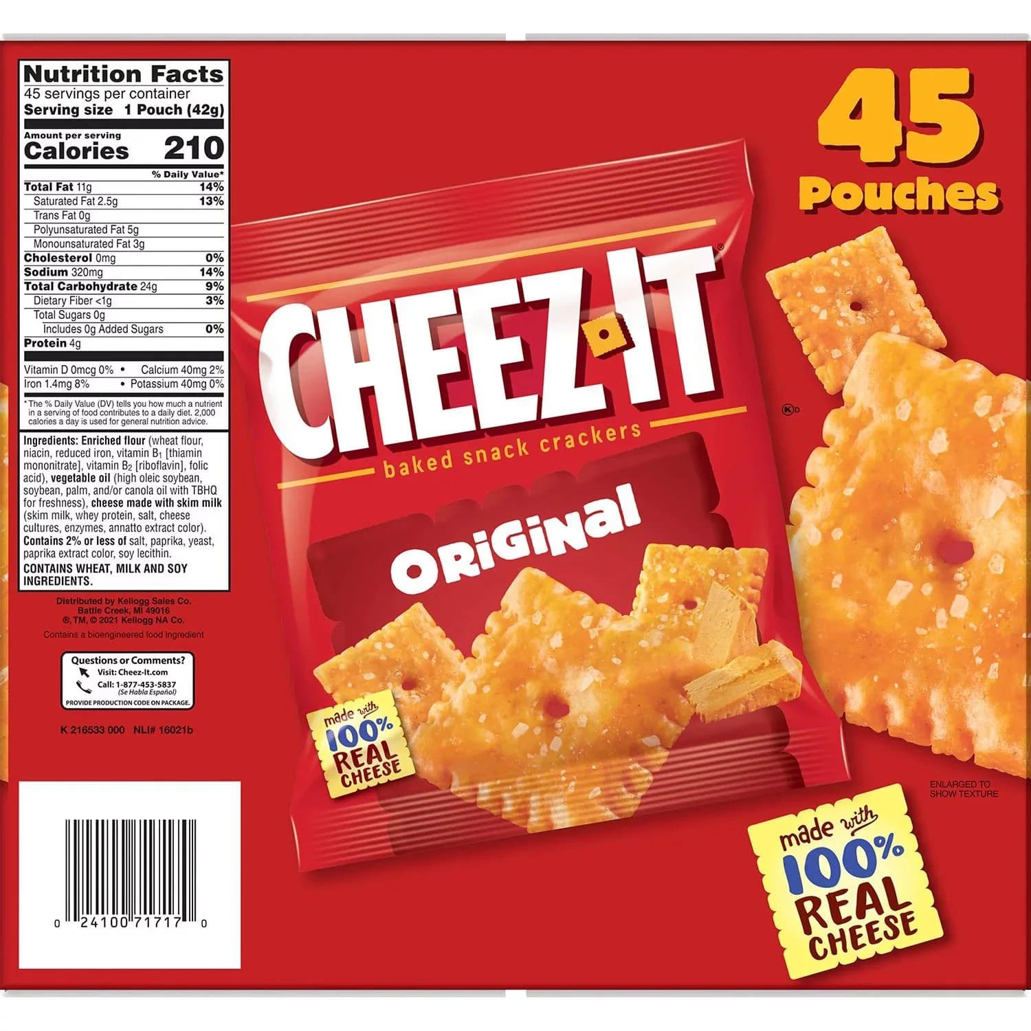 Cheez-It Baked Snack Cheese Crackers, Original (67.5 Oz. Box , 45 Ct.) — view 4