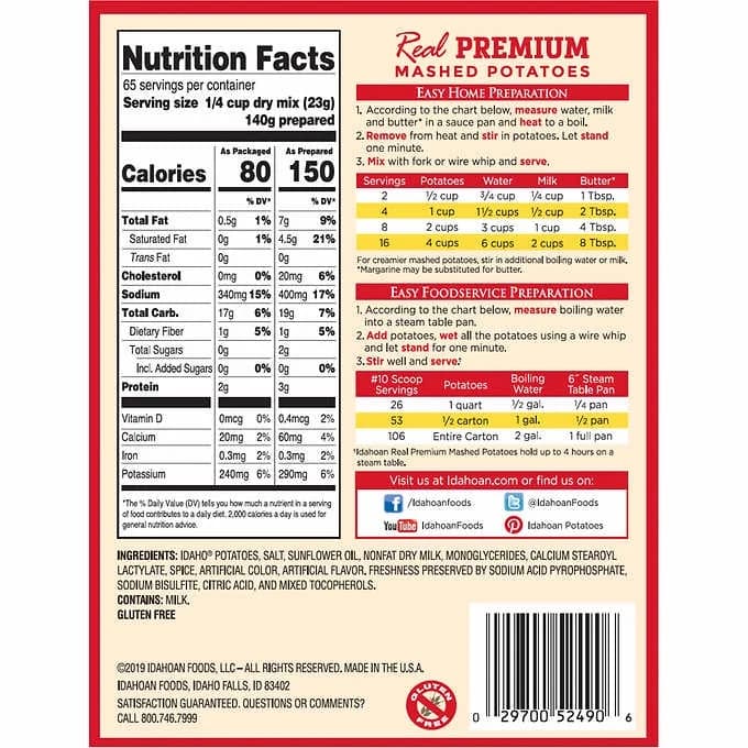 Idahoan Real Premium Mashed Potatoes, 3.25 lbs — view 3