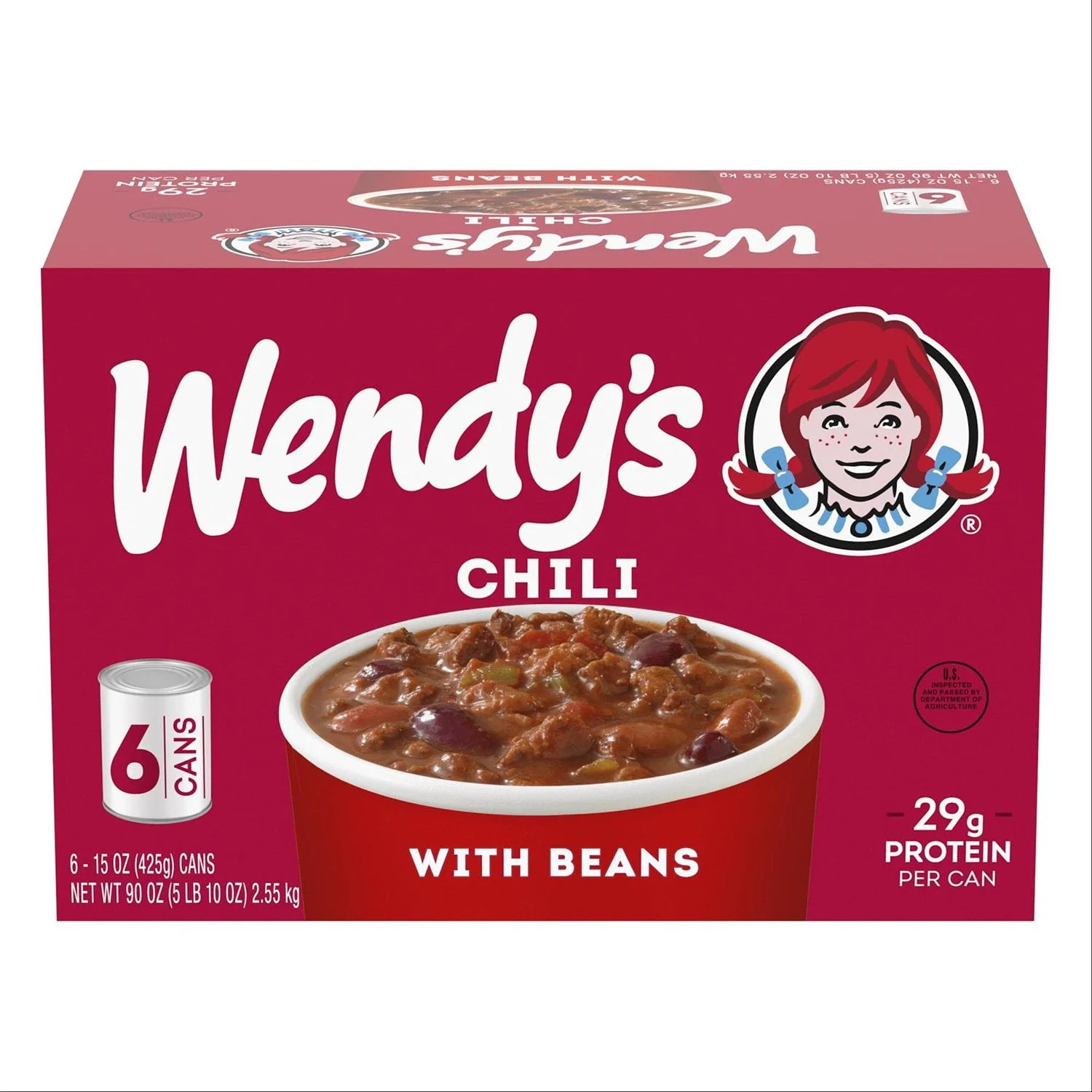 Wendy's Chili With Beans, Canned Chili, 6-Count, 15 oz. cans