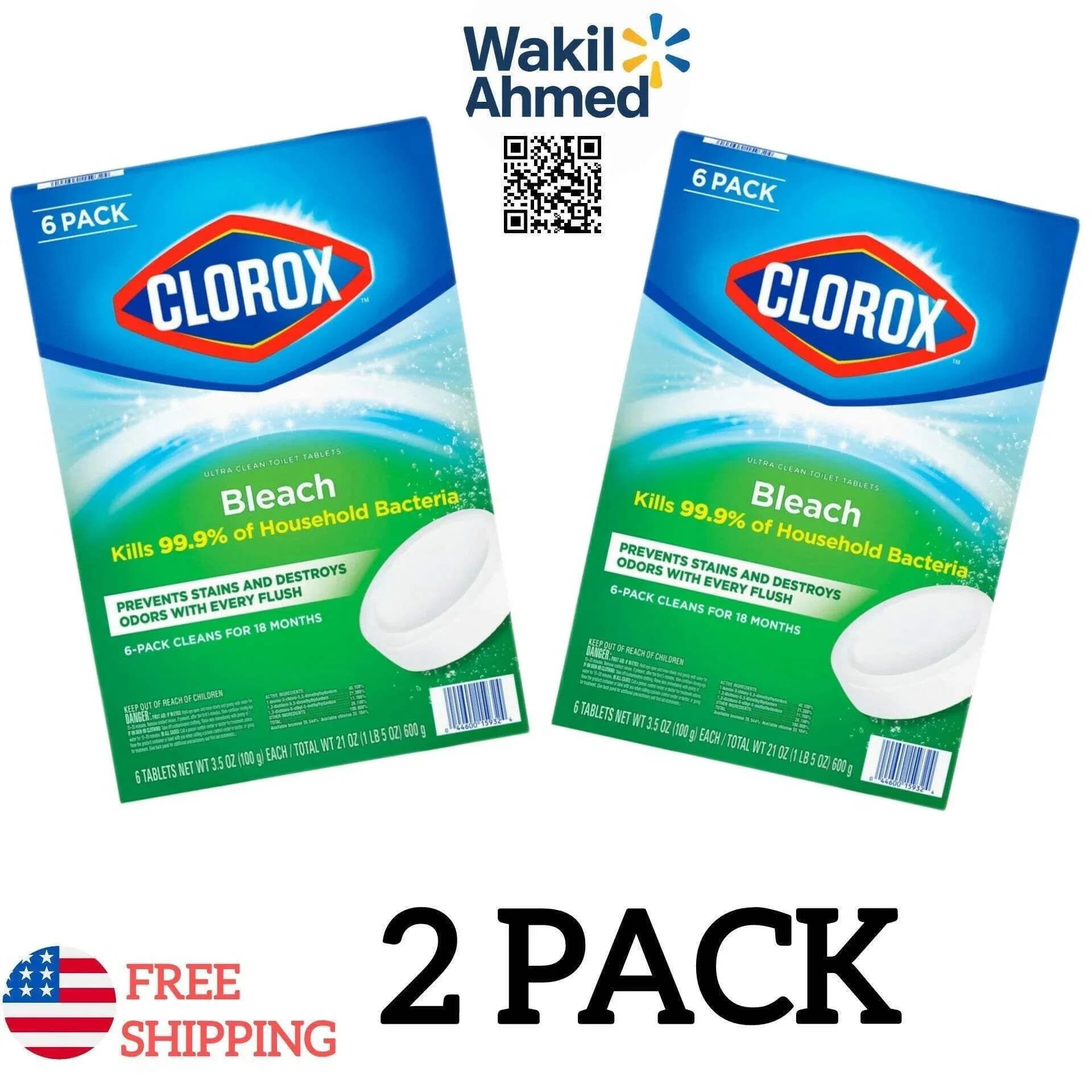 Clorox Automatic Toilet Bowl Cleaner Tablets with Bleach. 6 Count. 3.5 oz.