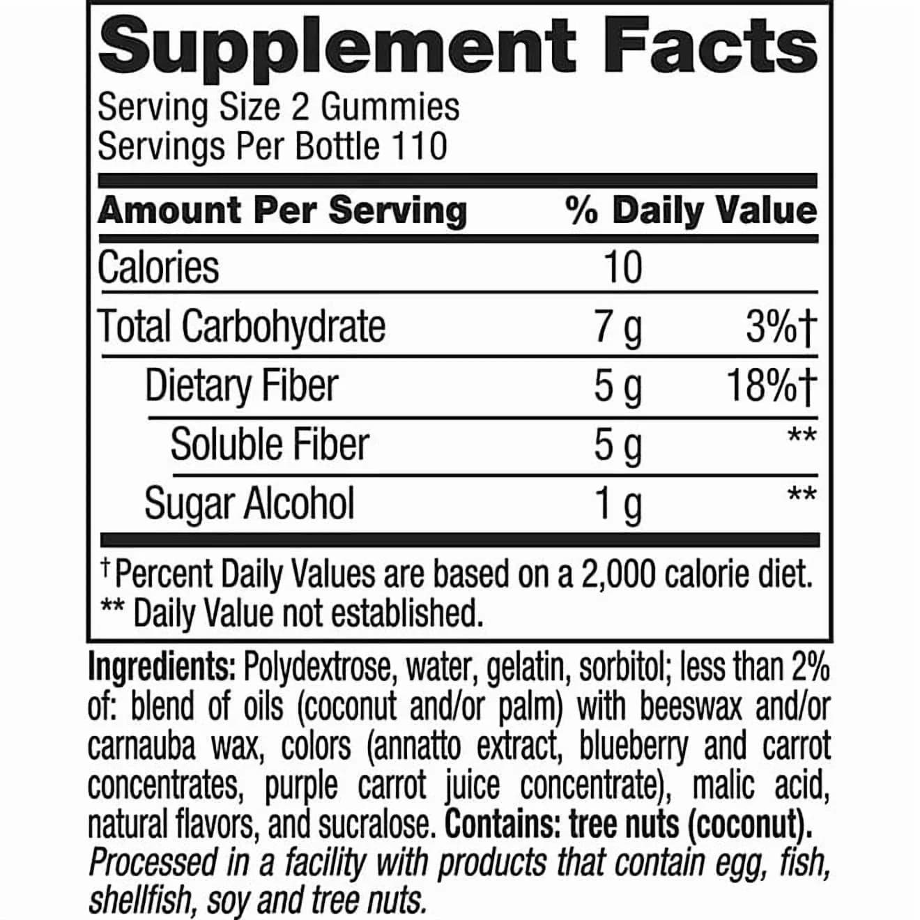 Vitafusion Fiber Well Sugar Free Gummy Vitamin Supplement, 220 ct — view 8