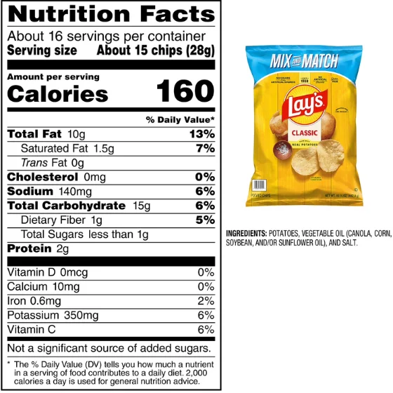 Lay's Classic Potato Chips, 15.625 oz. ( New Edition ) — view 3