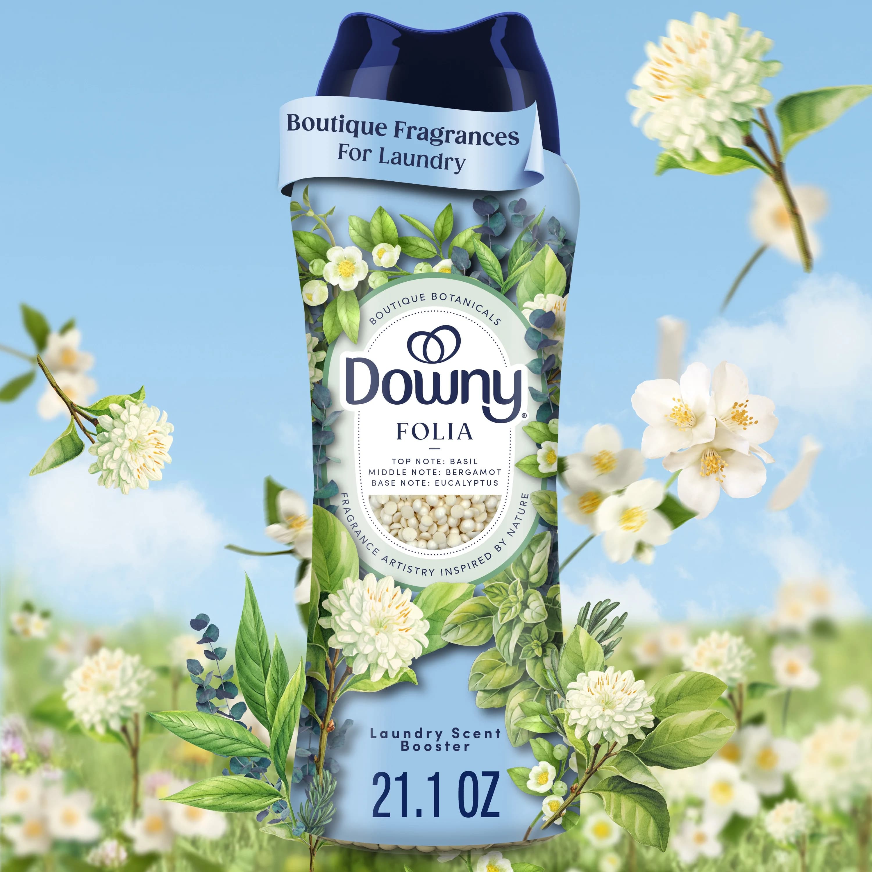 Downy Laundry Scent Beads Boutique Botanicals In-Wash Scent Booster, Folia Scent, 21.1 oz
