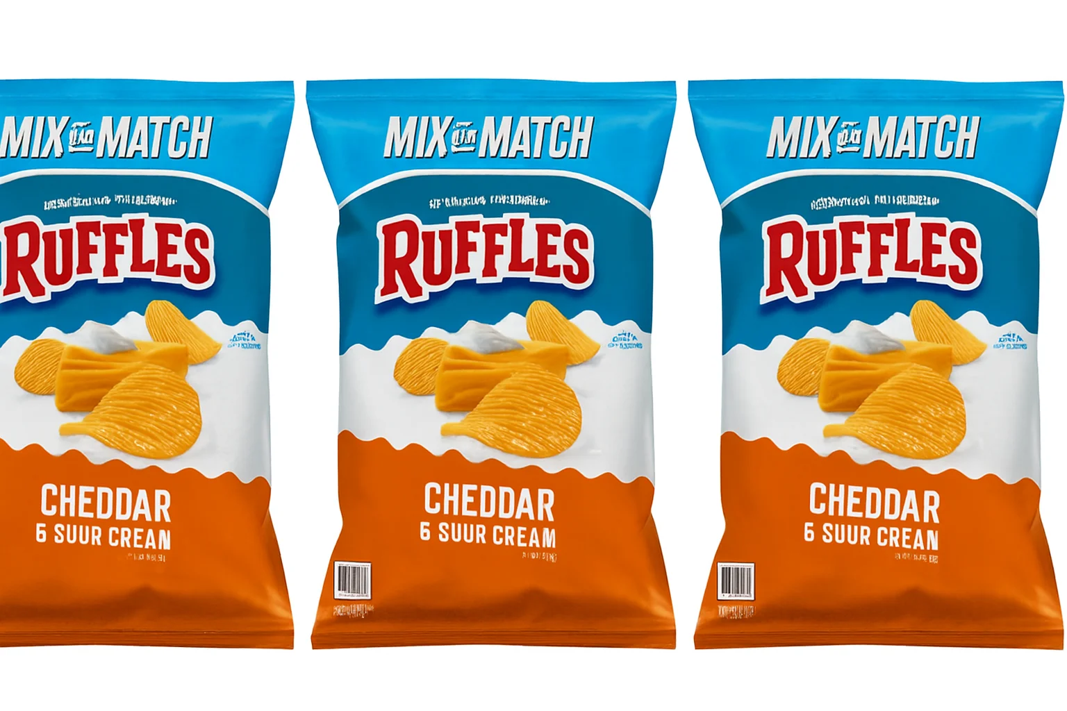 Ruffles Cheddar & Sour Cream Potato Chips – 15.125 oz., Pack of 3, Ridged Crispy Snack — view 4