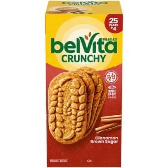 belVita Cinnamon Brown Sugar Breakfast Biscuits, 25 pk., 4 biscuits per pack pack of 2