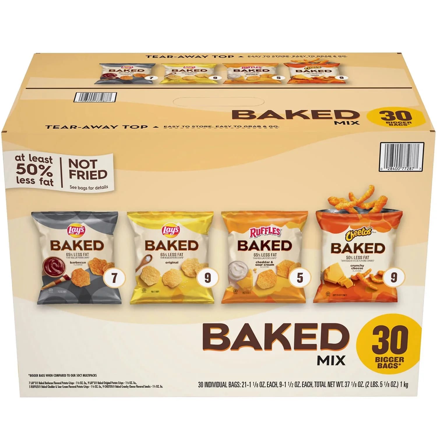Frito Lay Snacks Baked Mix Variety Pack 37 1/8 Oz X 30 Count