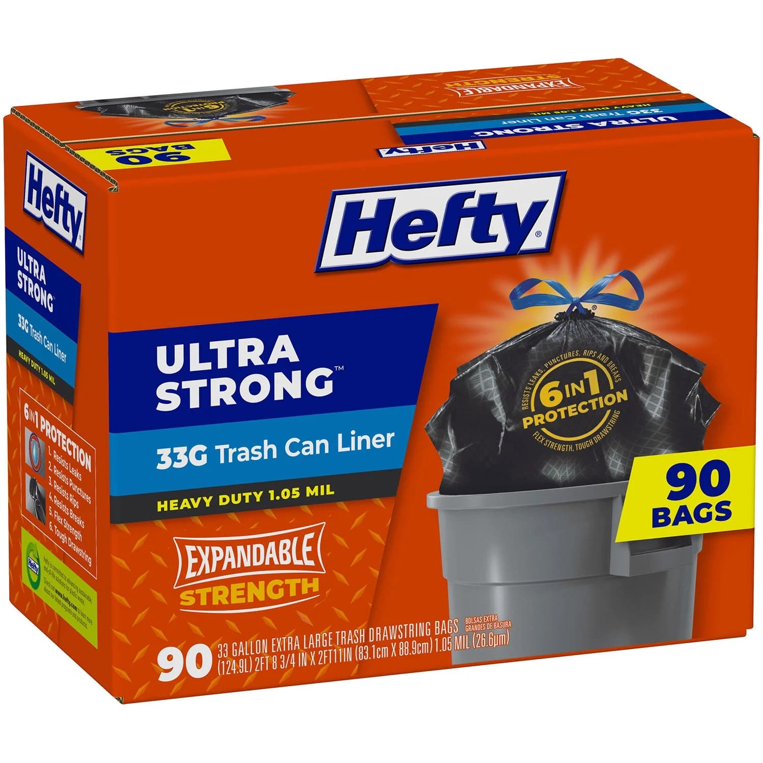 Hefty Ultra Strong 33-Gallon Trash Bags (90 ct.) — view 4