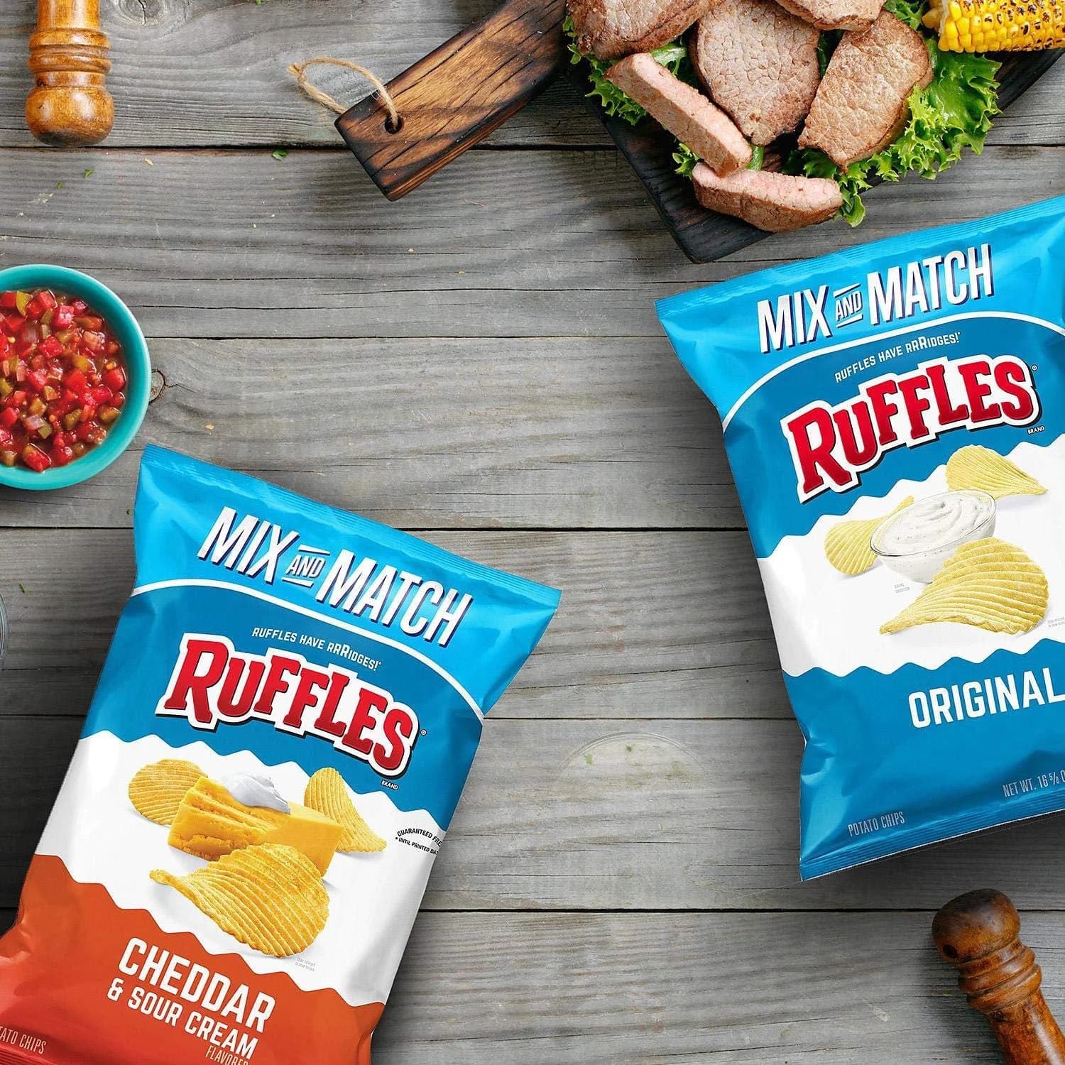 Ruffles Cheddar & Sour Cream Potato Chips – 15.125 oz., Pack of 3, Ridged Crispy Snack — view 5