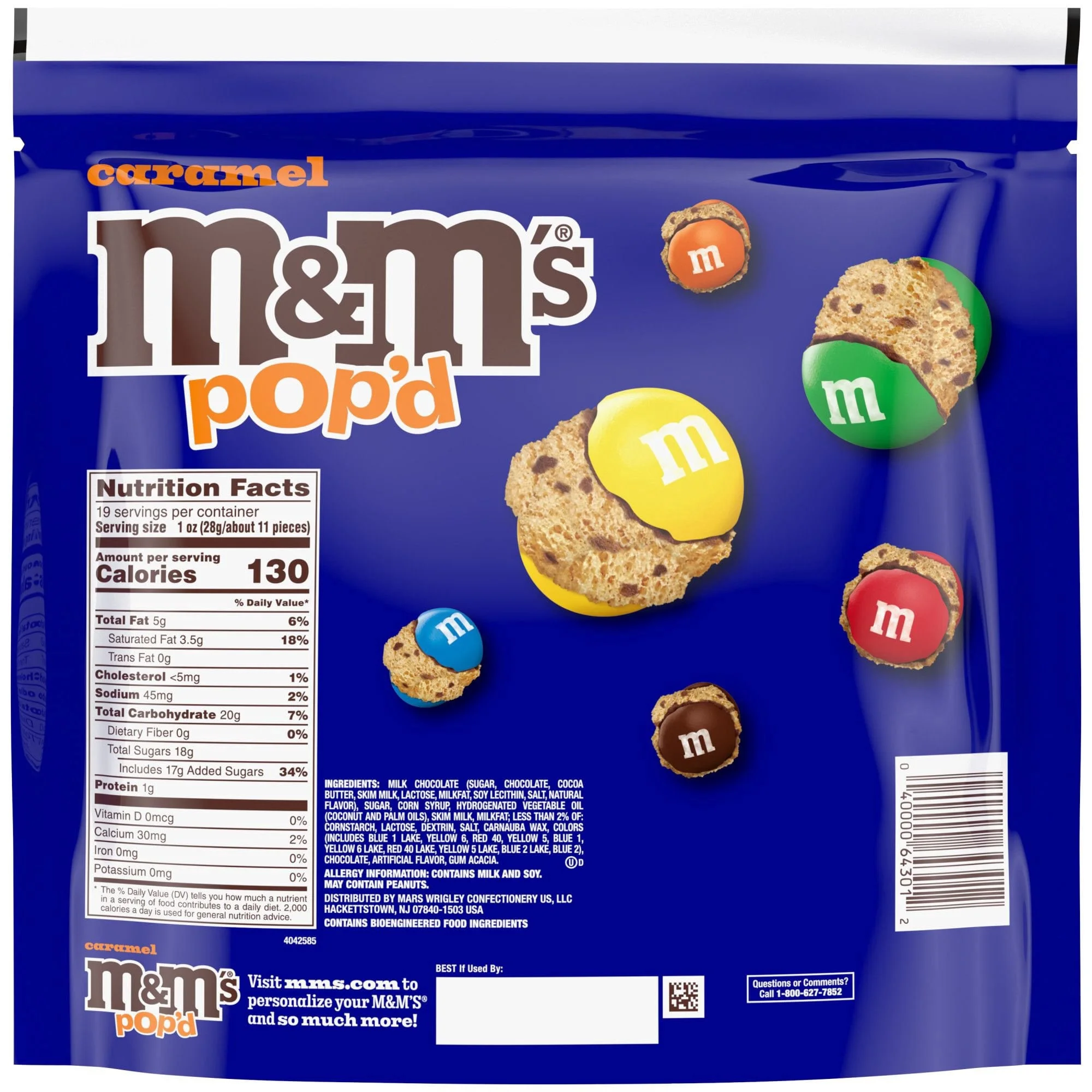 M&M'S Pop'd Caramel Chocolate Crunchy Candy, 19 oz. — view 3