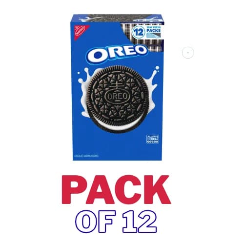 OREO Chocolate Sandwich Cookies, 5.23 oz, 12 Pack – Classic Creme-Filled Cookies for Snacking & Sharing