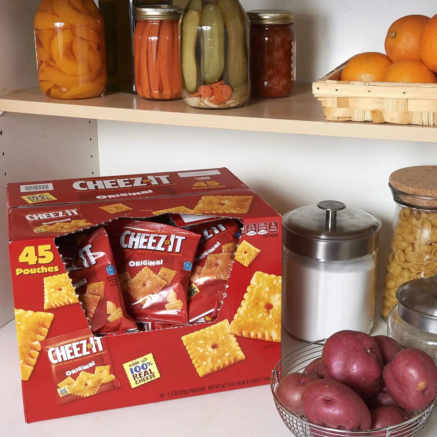 Cheez-It Baked Snack Cheese Crackers, Original (67.5 Oz. Box , 45 Ct.) — view 5
