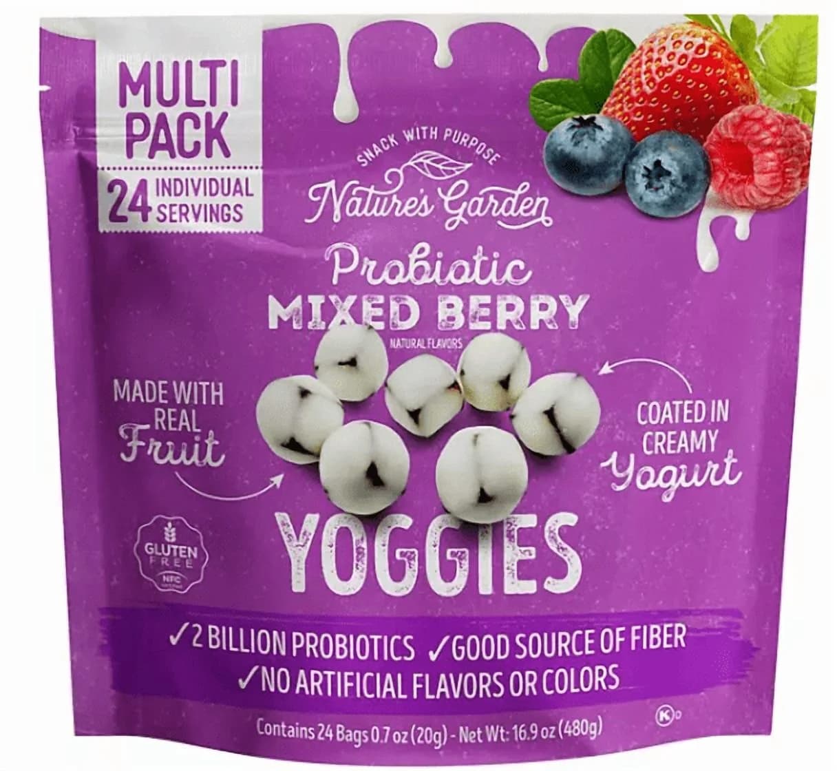 Nature's Garden Probiotic Mixed Berry Yoggies 0.7 oz., 24 pk.