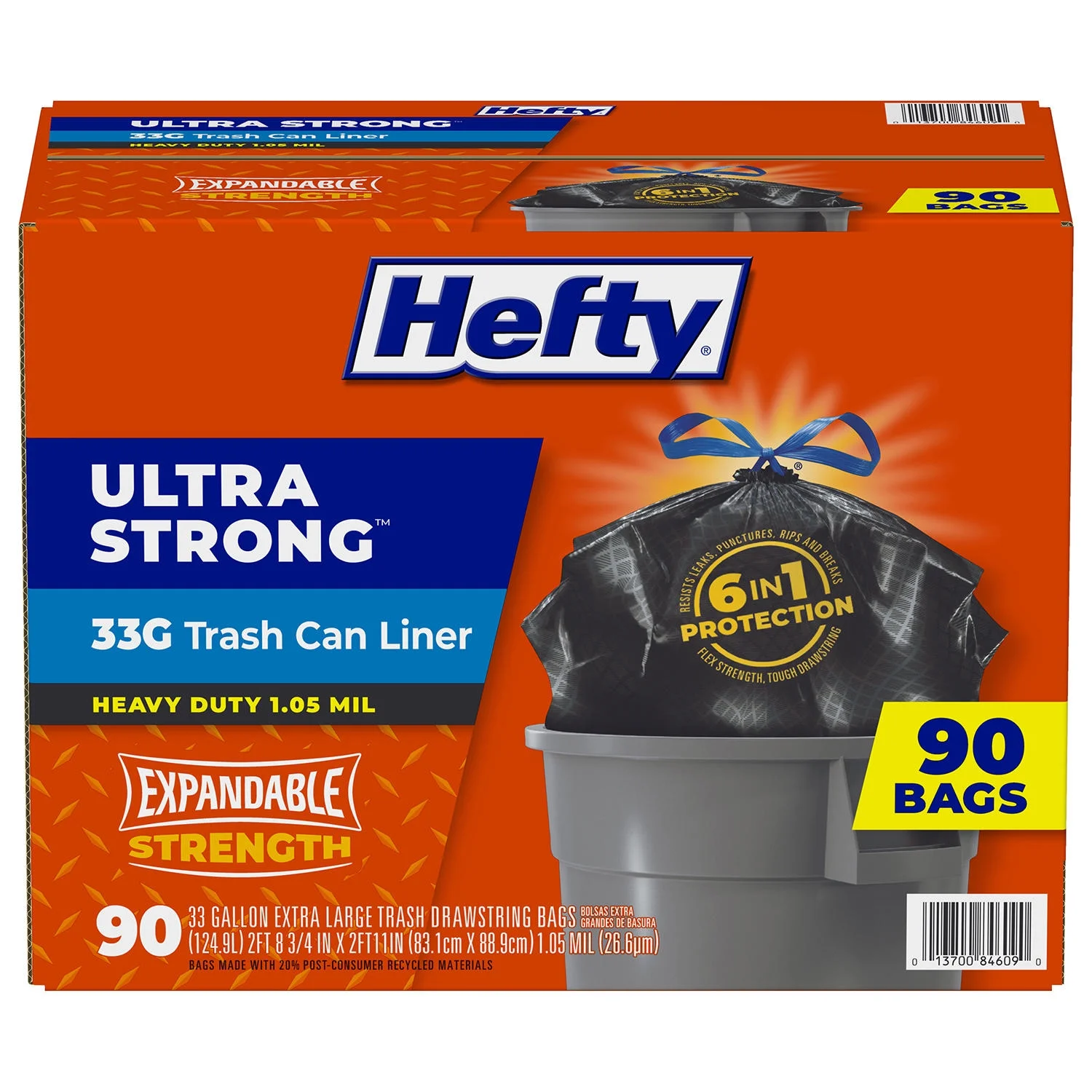 Hefty Ultra Strong 33-Gallon Trash Bags (90 ct.) — view 2