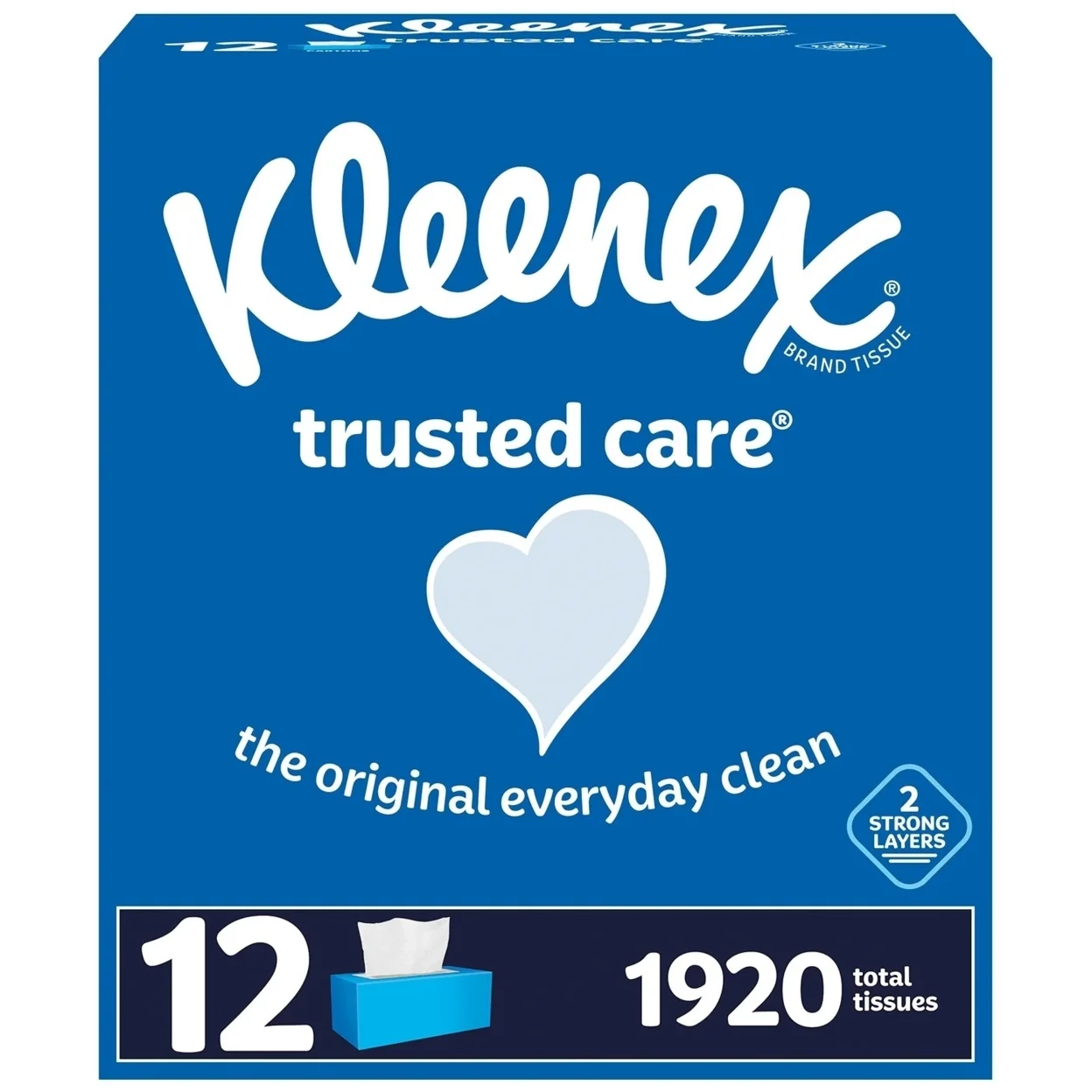Kleenex Trusted Care 2-ply Facial Tissues Flat Boxes (160 Tissue/Box 12 Boxes) — view 2
