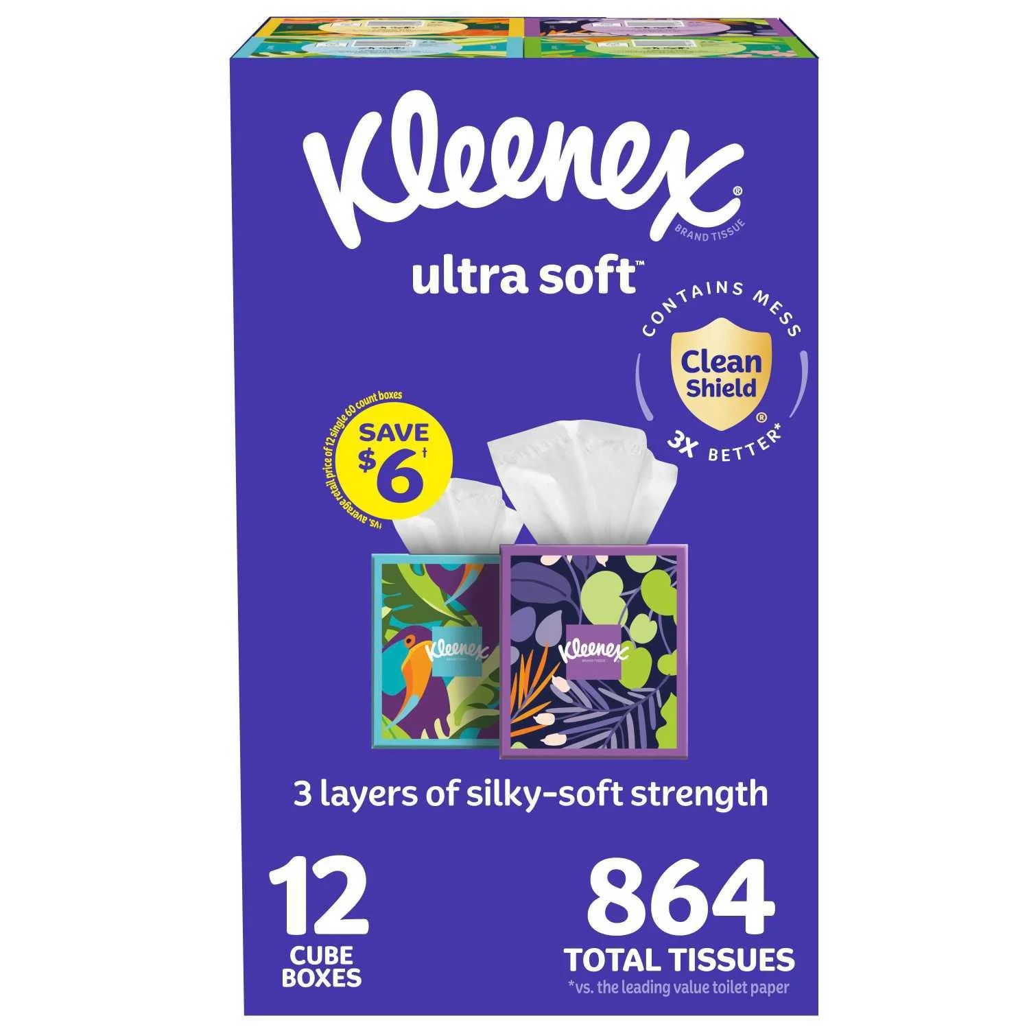 Kleenex Ultra Soft Facial Tissues, 12 Boxes, 72 ct. — view 2