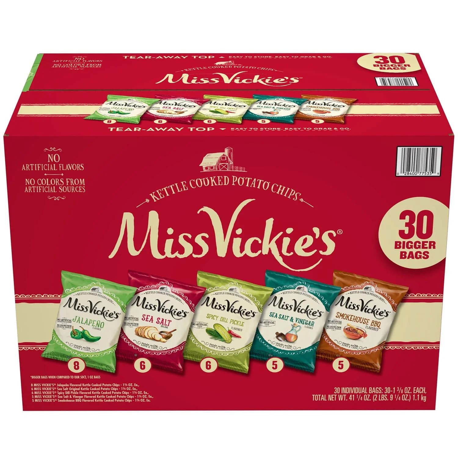 Miss Vickies Kettle Cooked Potato Chips Variety Pack, 30 pk. — view 2