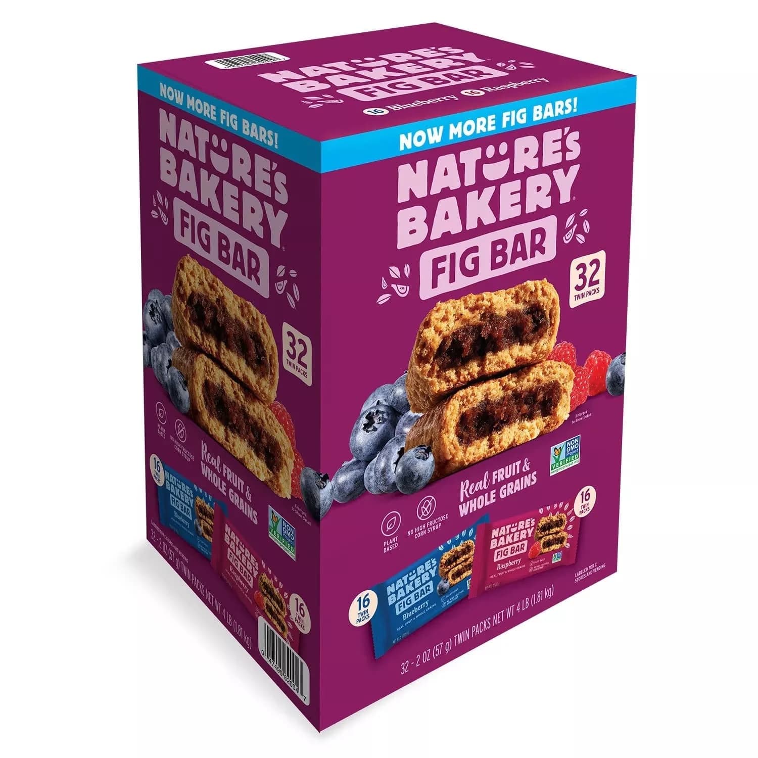 Nature's Bakery Fig Bars Variety Pack, Blueberry and Raspberry (2 oz., 32 ct.) — view 2