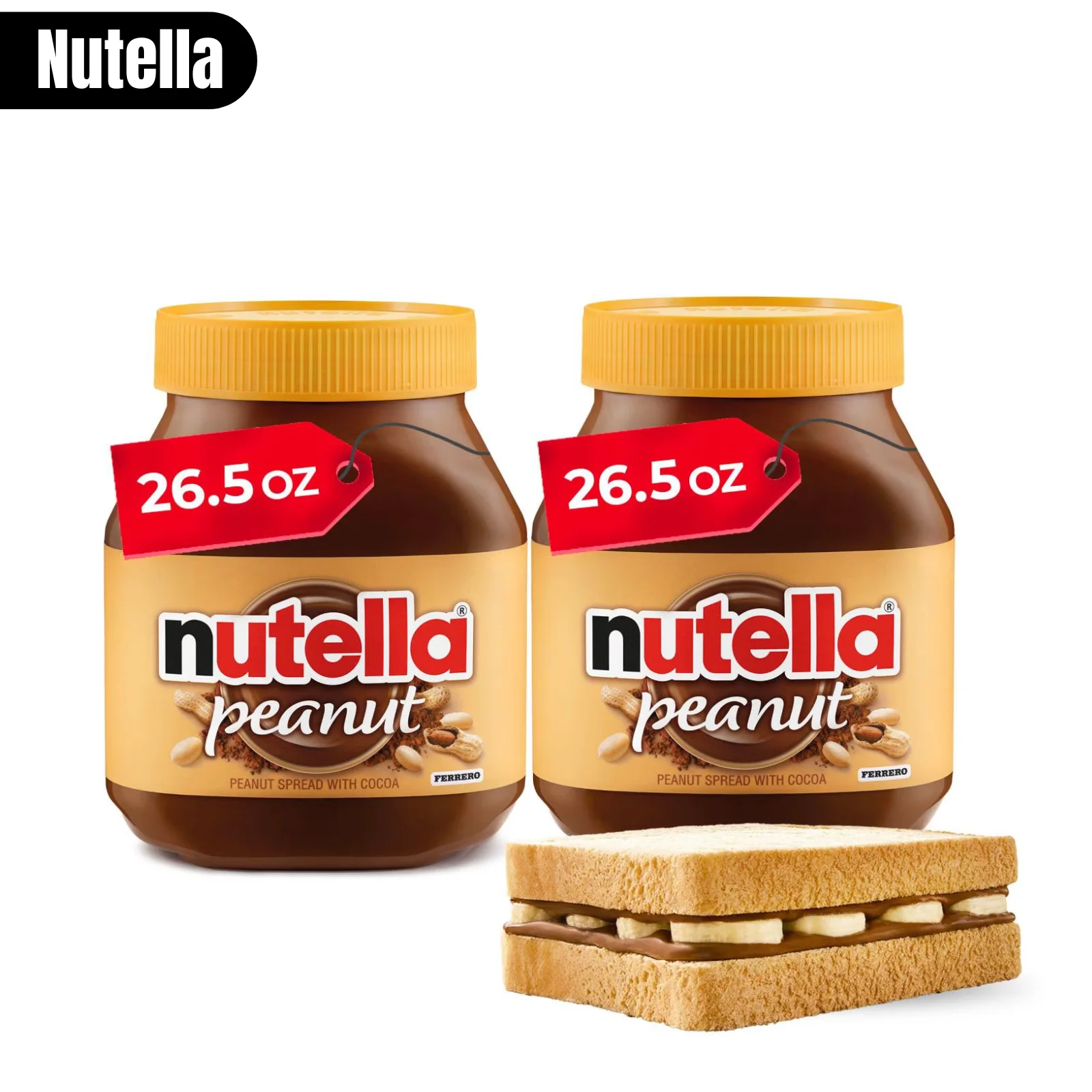 Nutella Peanut Spread, 26.5 oz Jars, 2 Pack — view 2