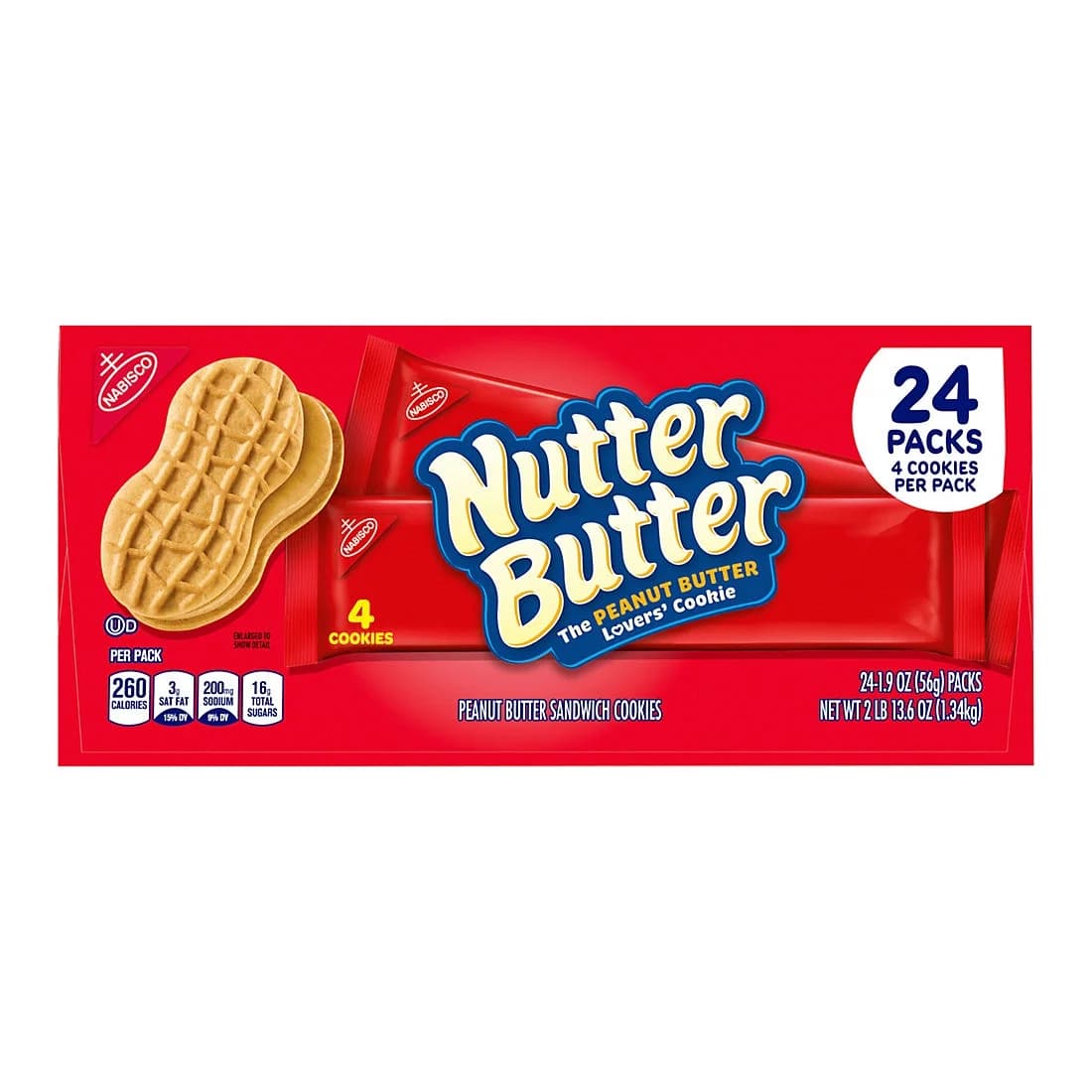 Nutter Butter Peanut Butter Sandwich Cookie Snack Packs, 24 pk — view 2