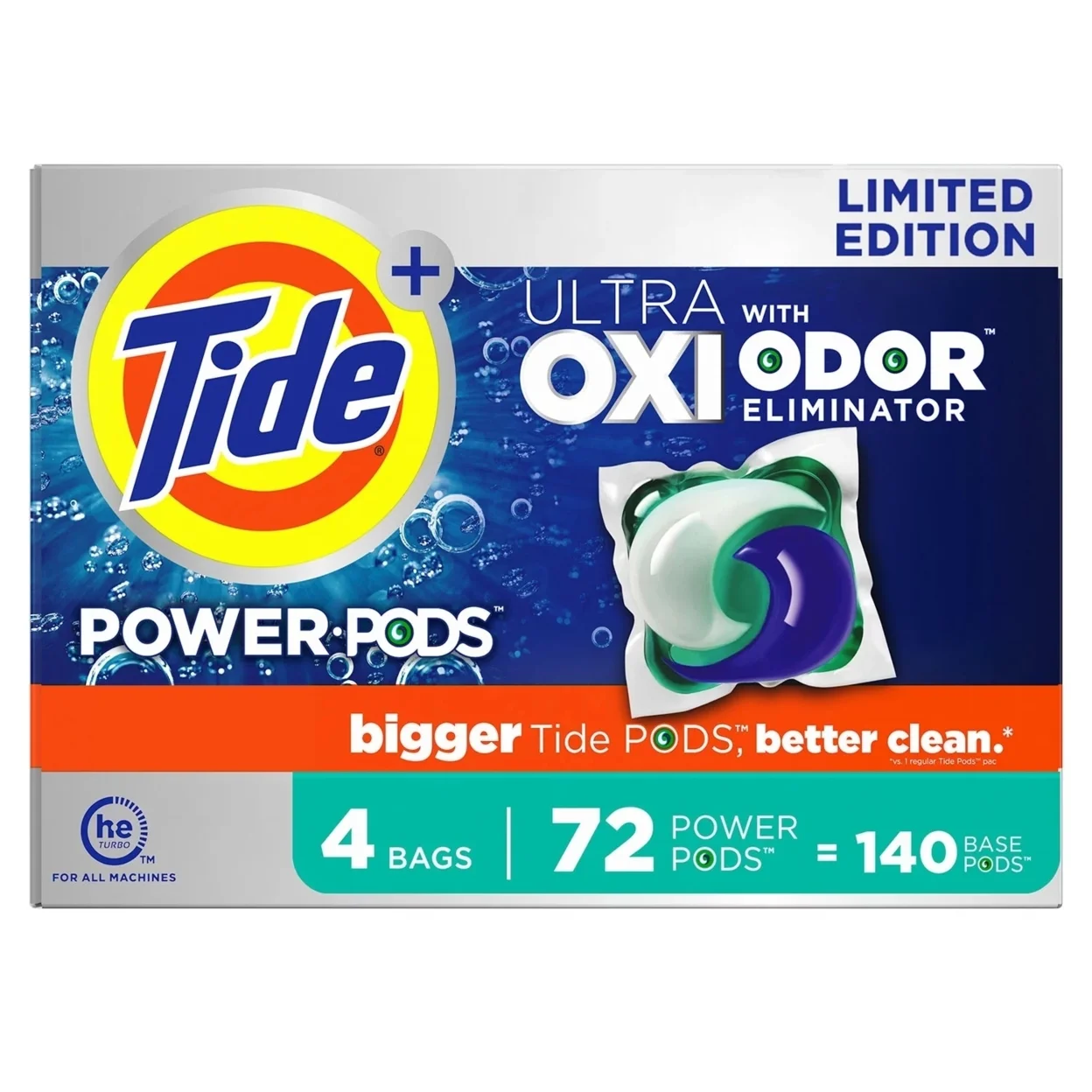 Tide Power PODS + Ultra OXI with Odor Eliminators Laundry Detergent Pacs (72 Ct) — view 2